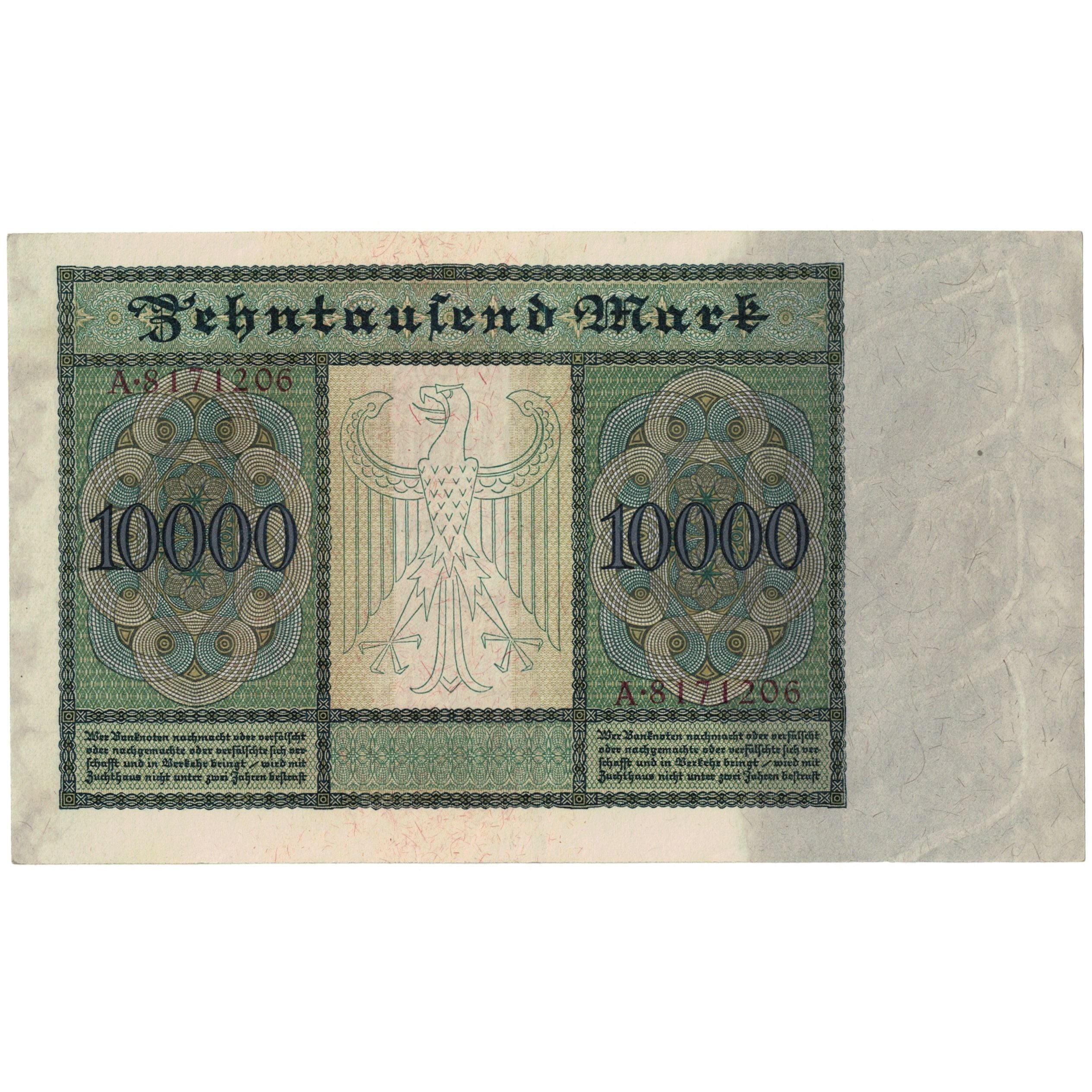 Billete, 10,000 Mark, 1922, Alemania, 1922-01-19, KM:71, SC