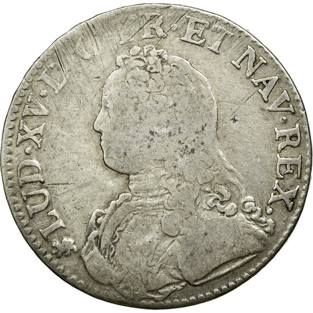 Coin, France, Louis XV, Écu aux branches d'olivier, Ecu, 1734, Nantes