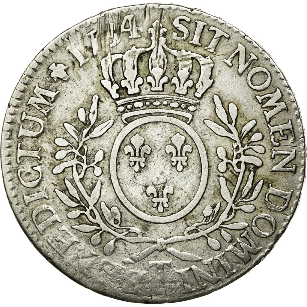 Coin, France, Louis XV, Écu aux branches d'olivier, Ecu, 1734, Nantes