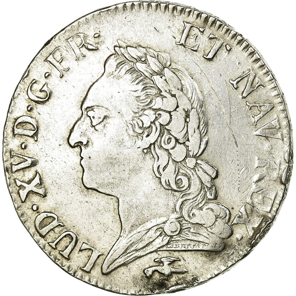 Francja, Louis XV, Écu à la vieille tête, 1774, Lyon, Srebro, VF(30-35)