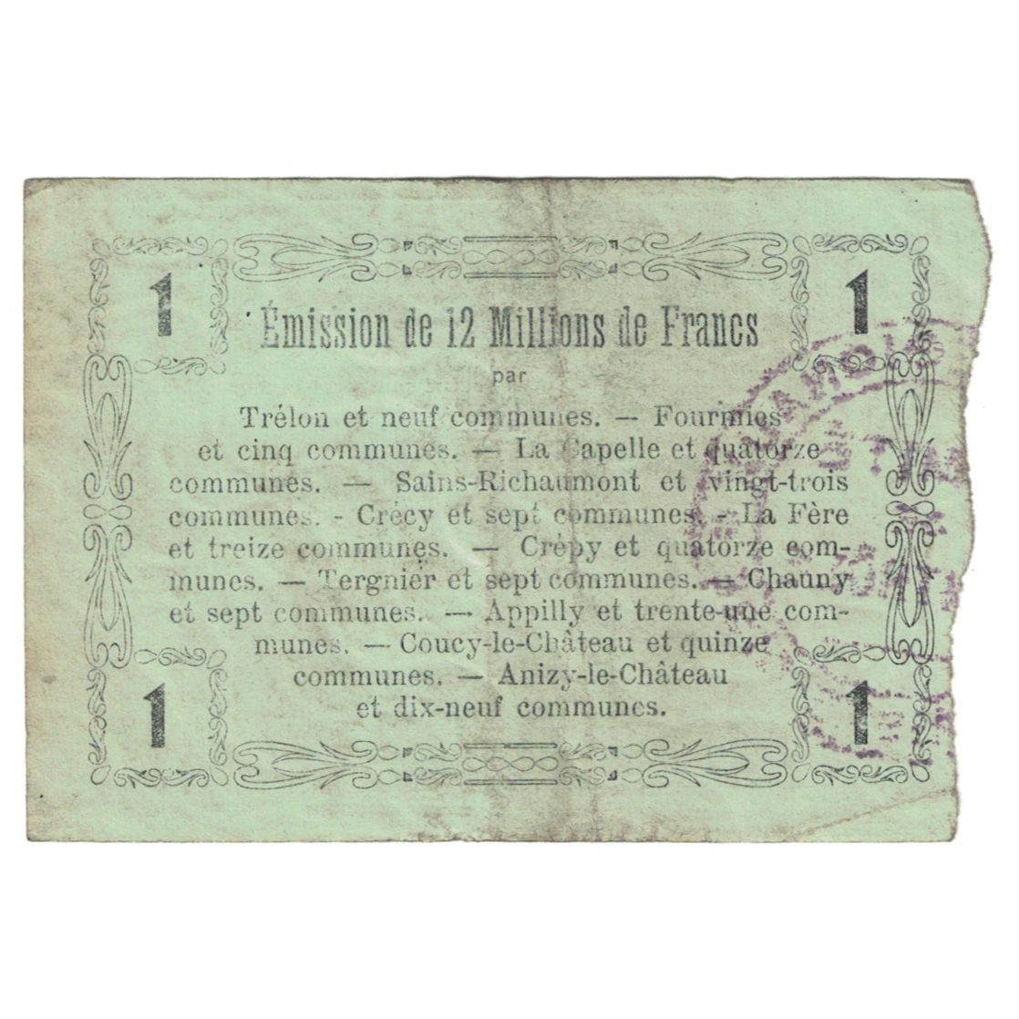 Frankrijk, Fourmies, 1 Franc, 1916, TTB