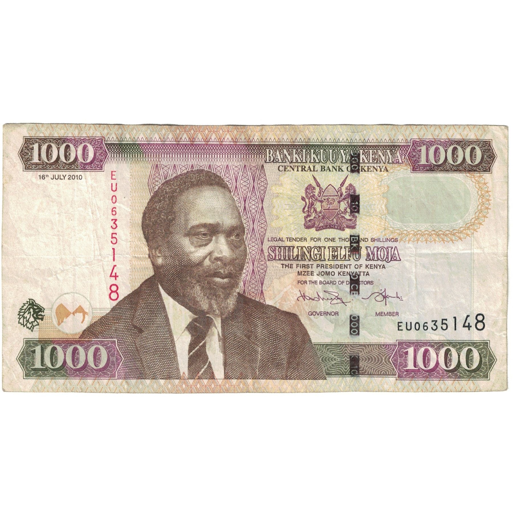 Billet, Kenya, 1000 Shillings, 2010, 2010-07-16, KM:51e, TTB