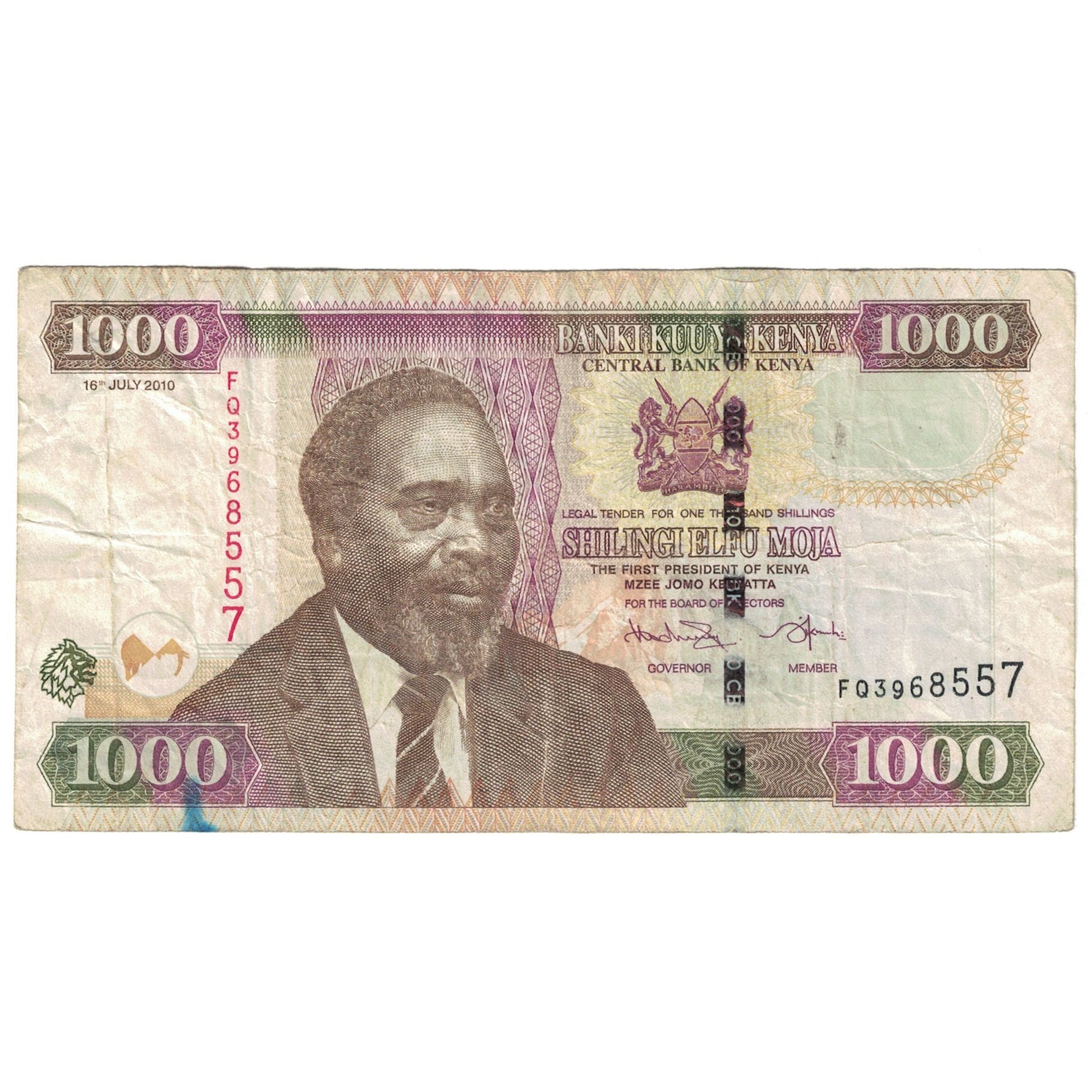 Billet, Kenya, 1000 Shillings, 2010, 2010-07-16, KM:51e, B