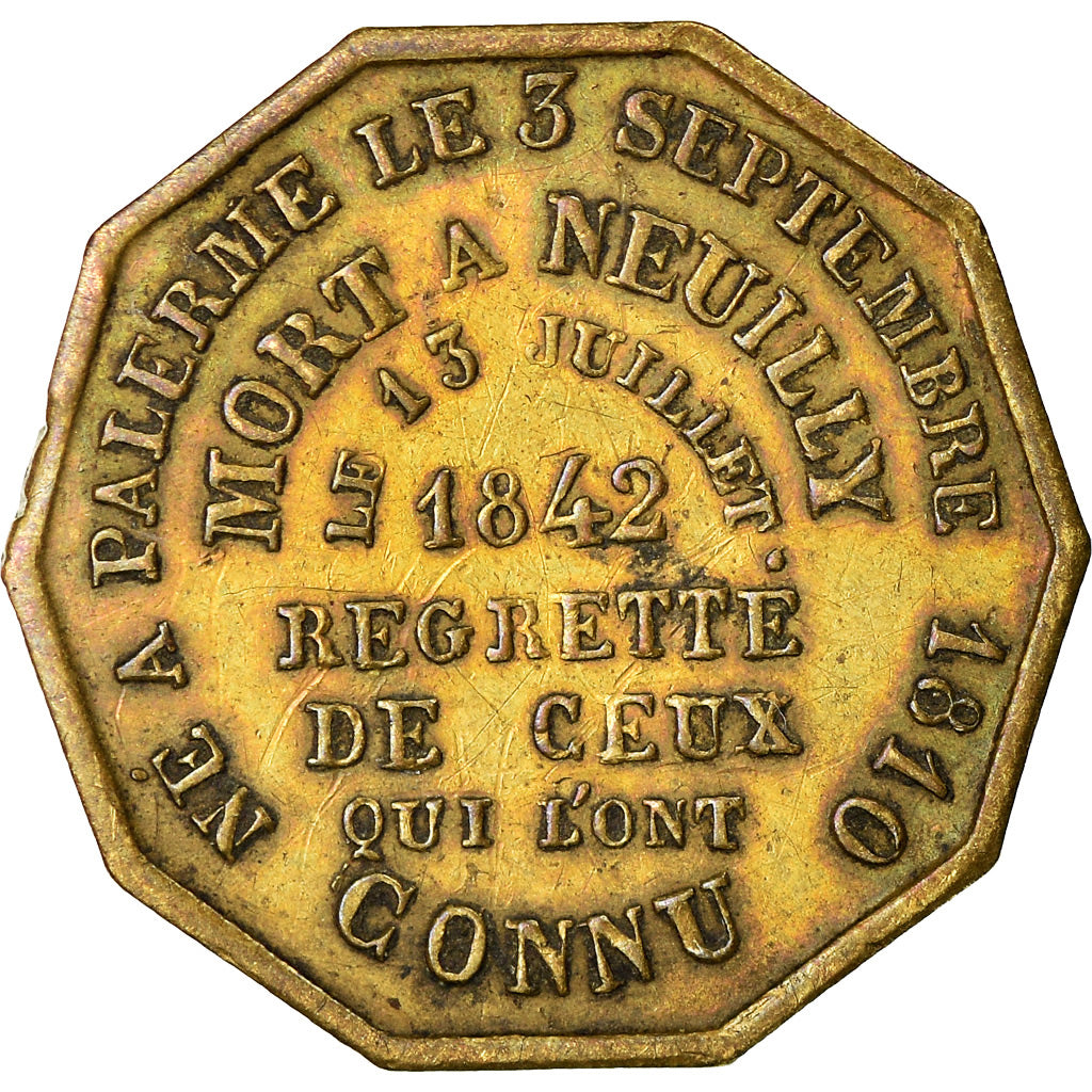 França, Medal, Mort du Duc Ferdinand-Philippe d'Orléans, História, 1842
