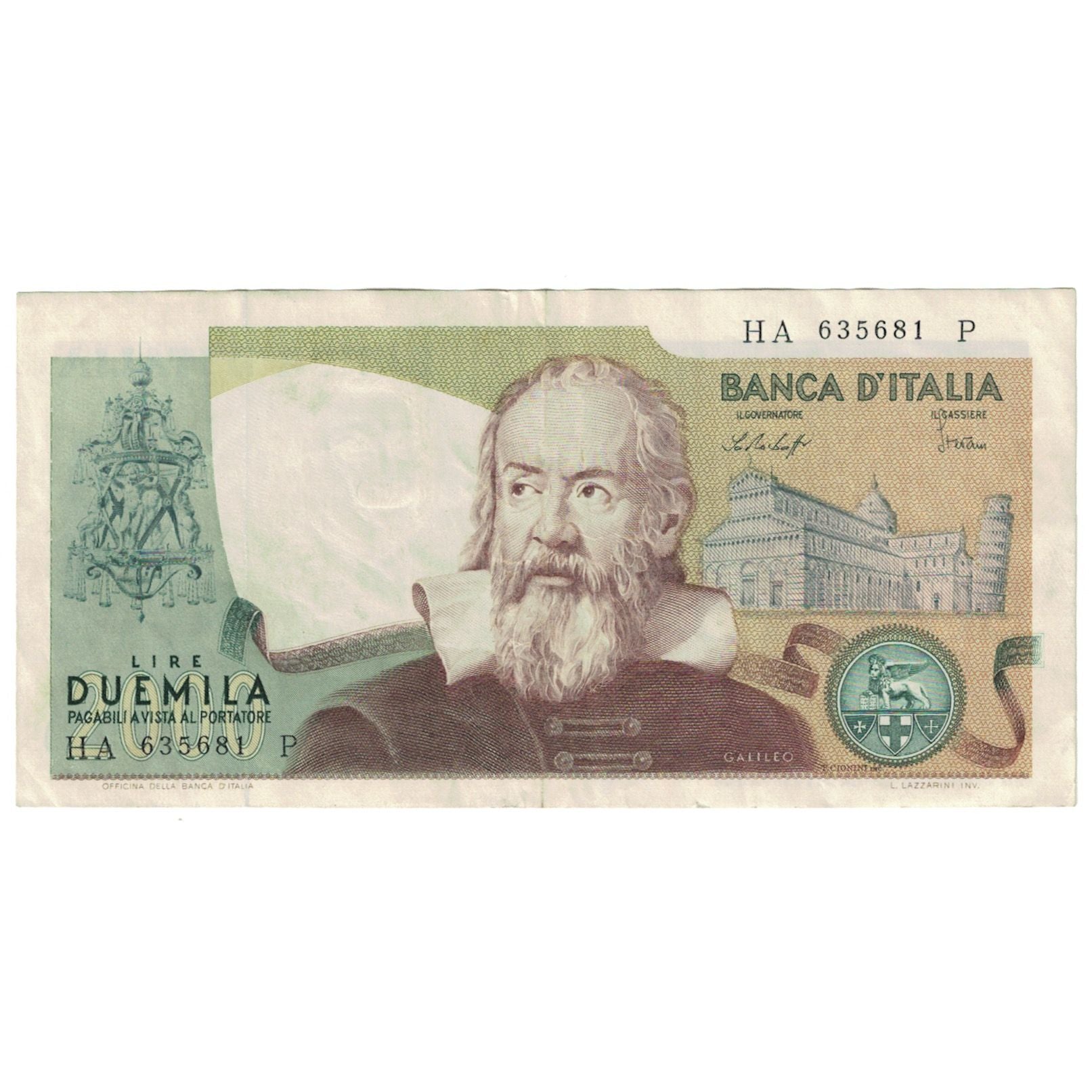 Banconote, Italia, 2000 Lire, 1973, 1973-10-08, KM:103a, BB