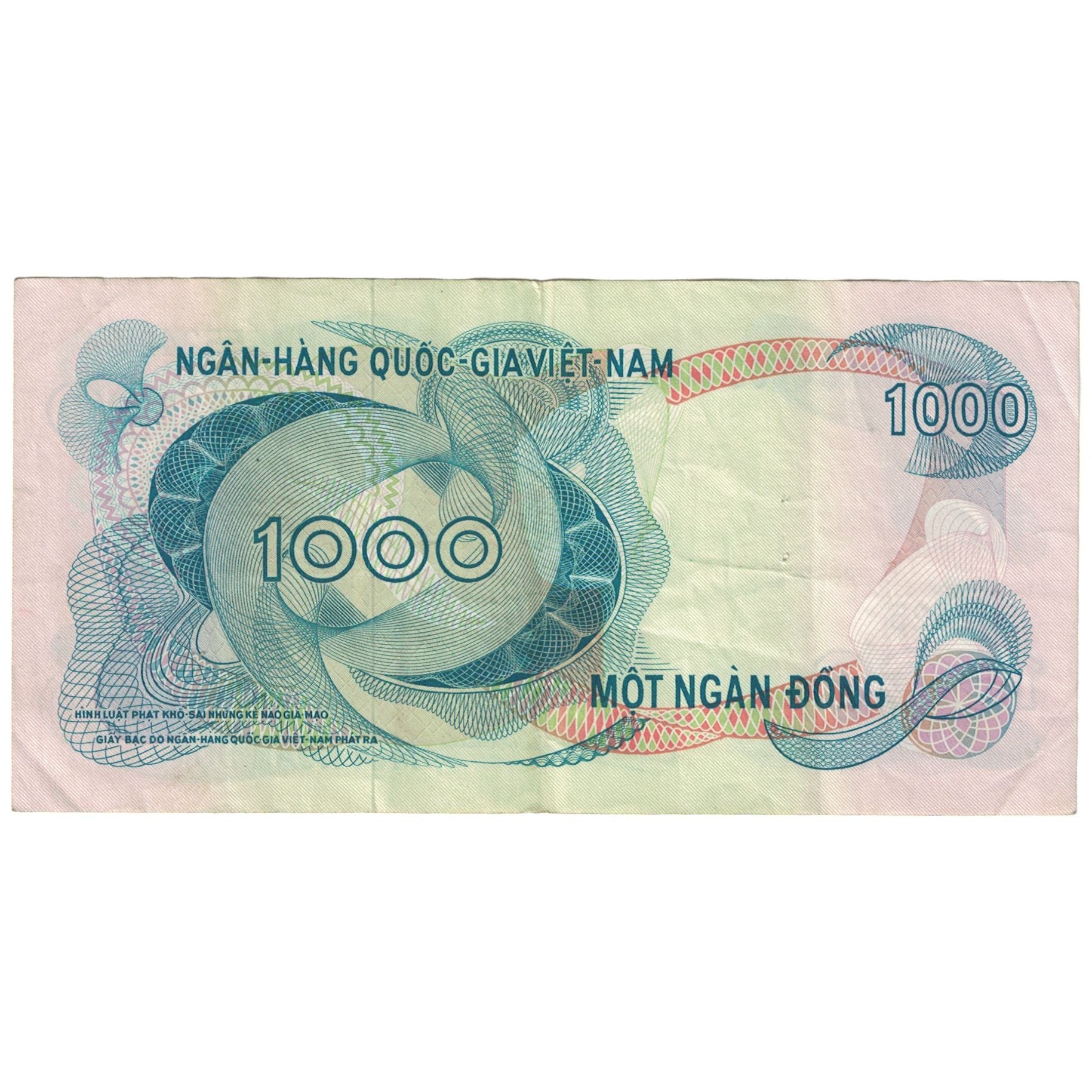 Billet, Viet Nam du Sud , 1000 D<ox>ng, KM:29a, TTB