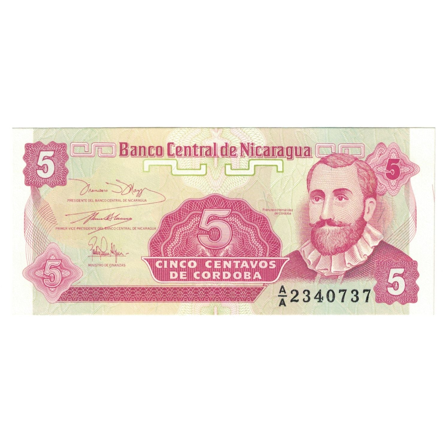 Billet, Nicaragua, 5 Centavos, Undated (1991), KM:168, NEUF