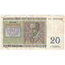 Banknot, Belgia, 20 Francs, 1956, 1956-04-03, KM:132a, VF(20-25)
