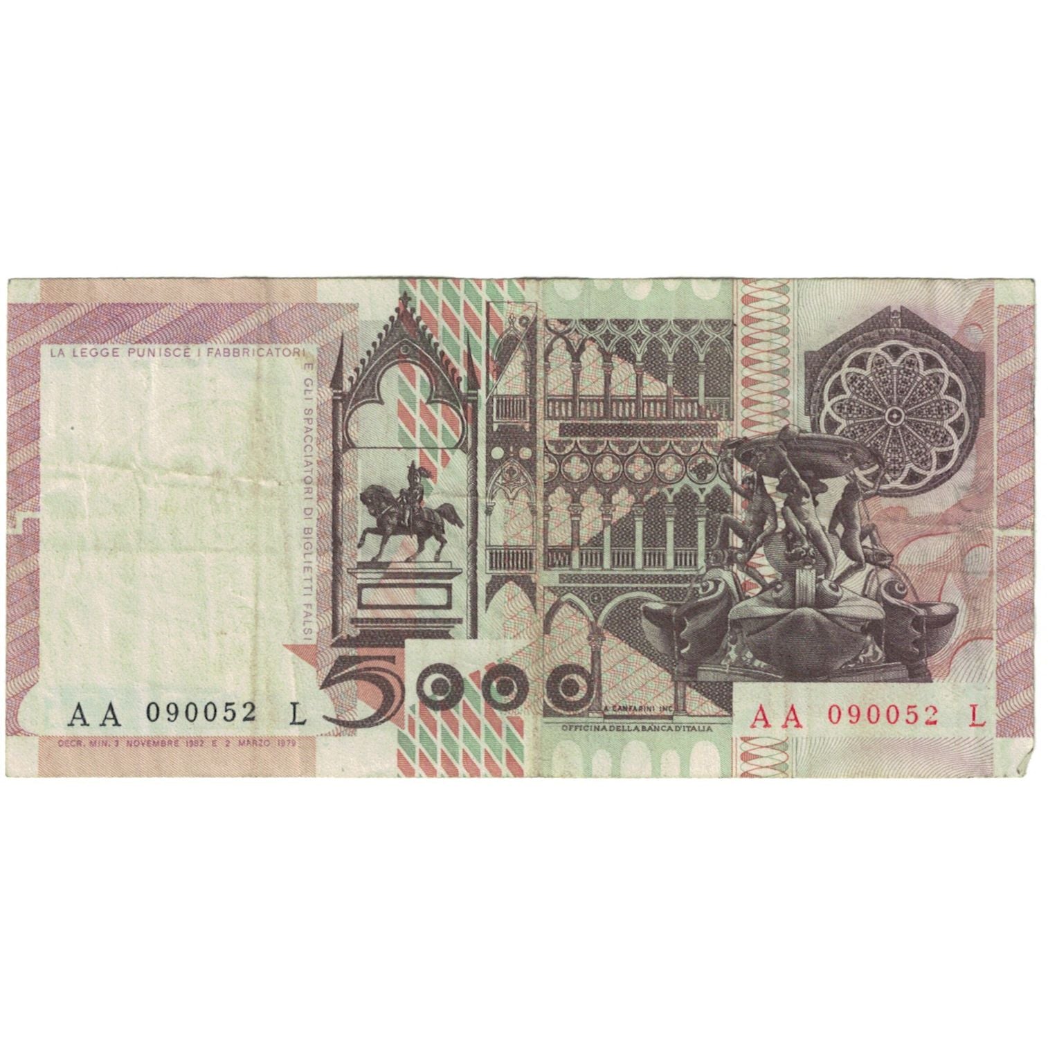 Banknote, Italy, 5000 Lire, 1979, KM:105a, EF(40-45)