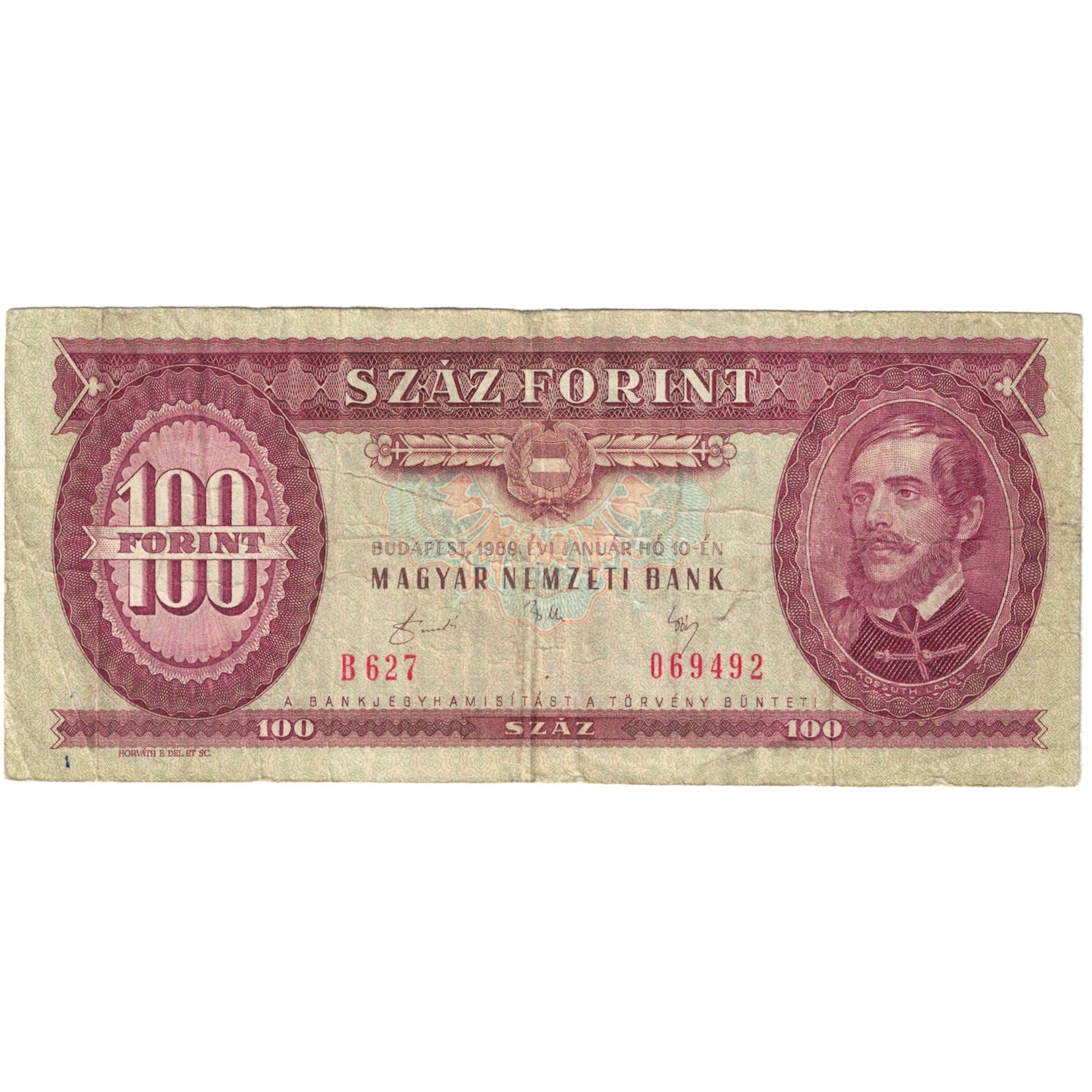 Banknote, Hungary, 100 Forint, 1990, 1992-01-15, KM:174a, VG(8-10)