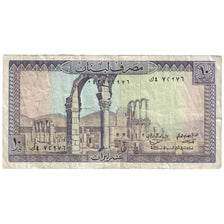 Banknote, Lebanon, 10 Livres, 1978, 1986, KM:63f, VG(8-10)