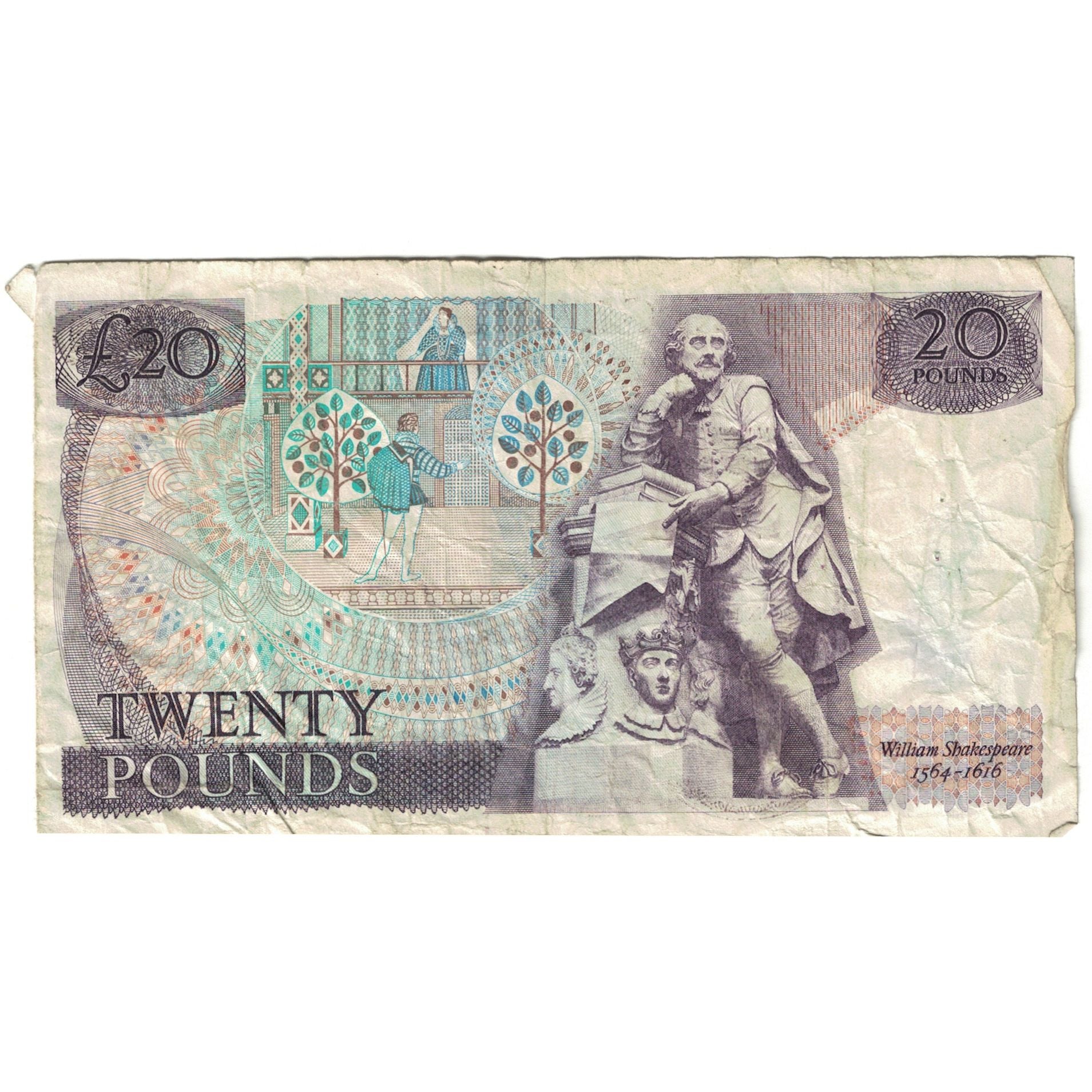 Geldschein, Großbritannien, 20 Pounds, 1991-1993, KM:384b, SS