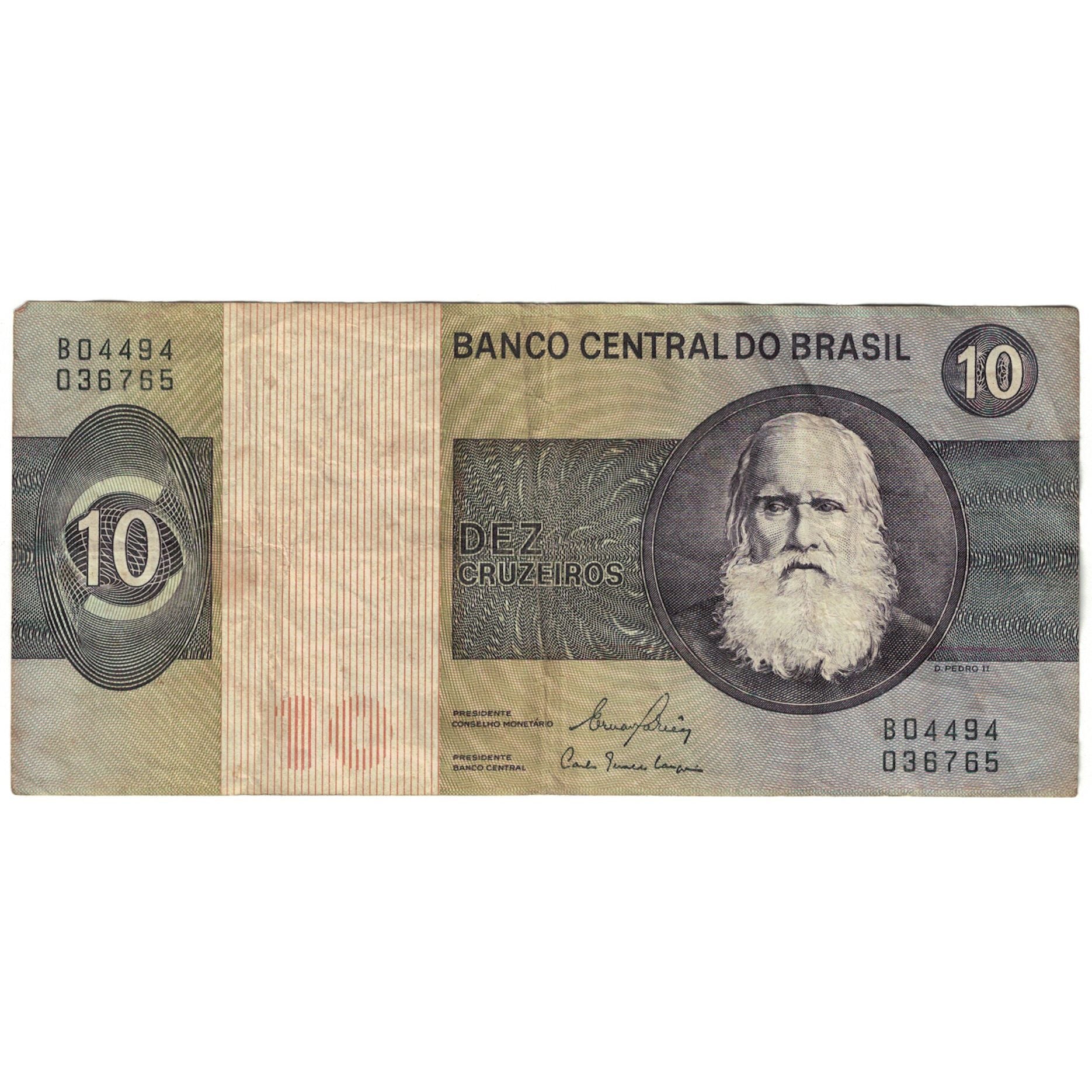 Banknote, Brazil, 10 Cruzeiros, KM:193c, VF(20-25)