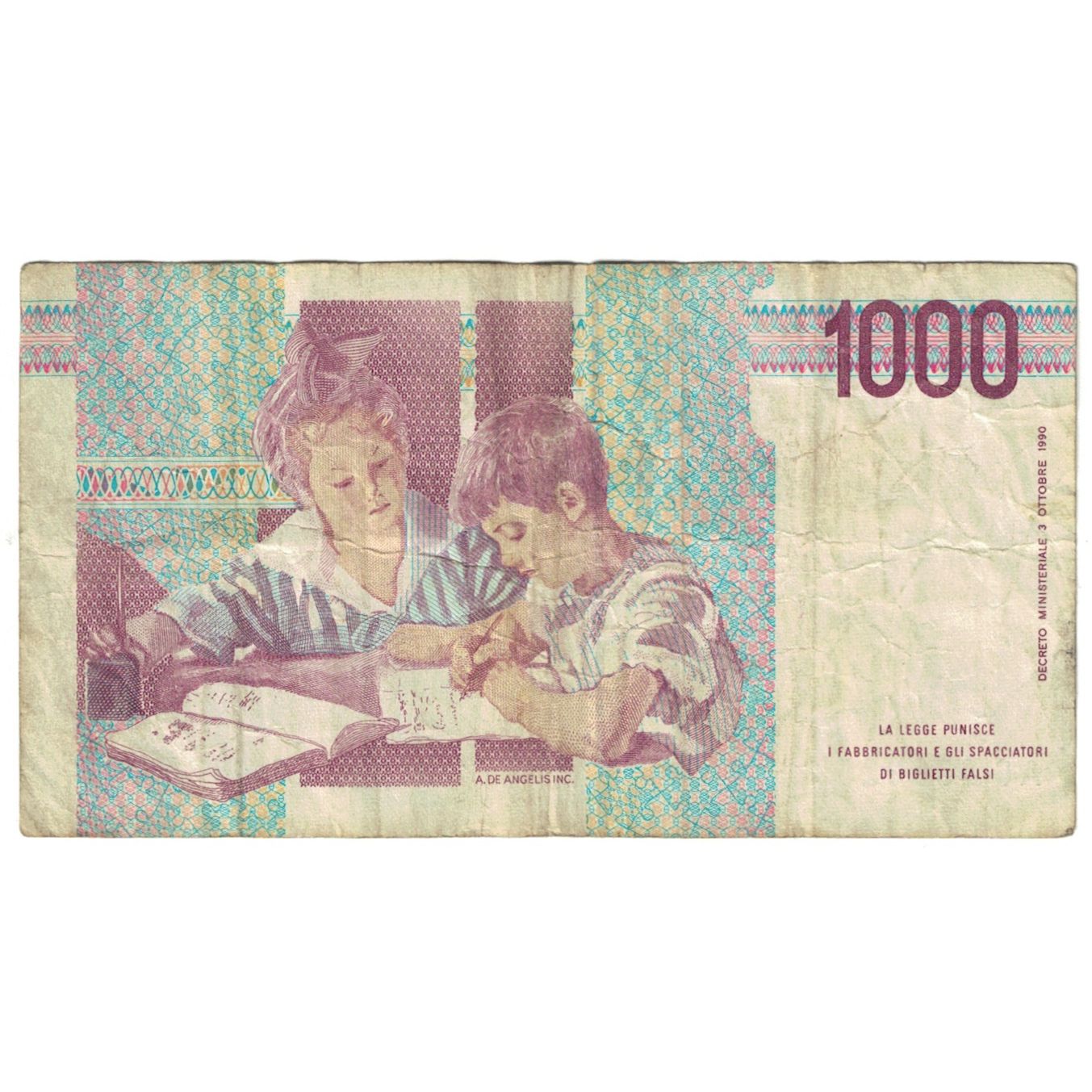 Banknote, Italy, 1000 Lire, 1990, 1990-10-03, KM:114c, VF(20-25)