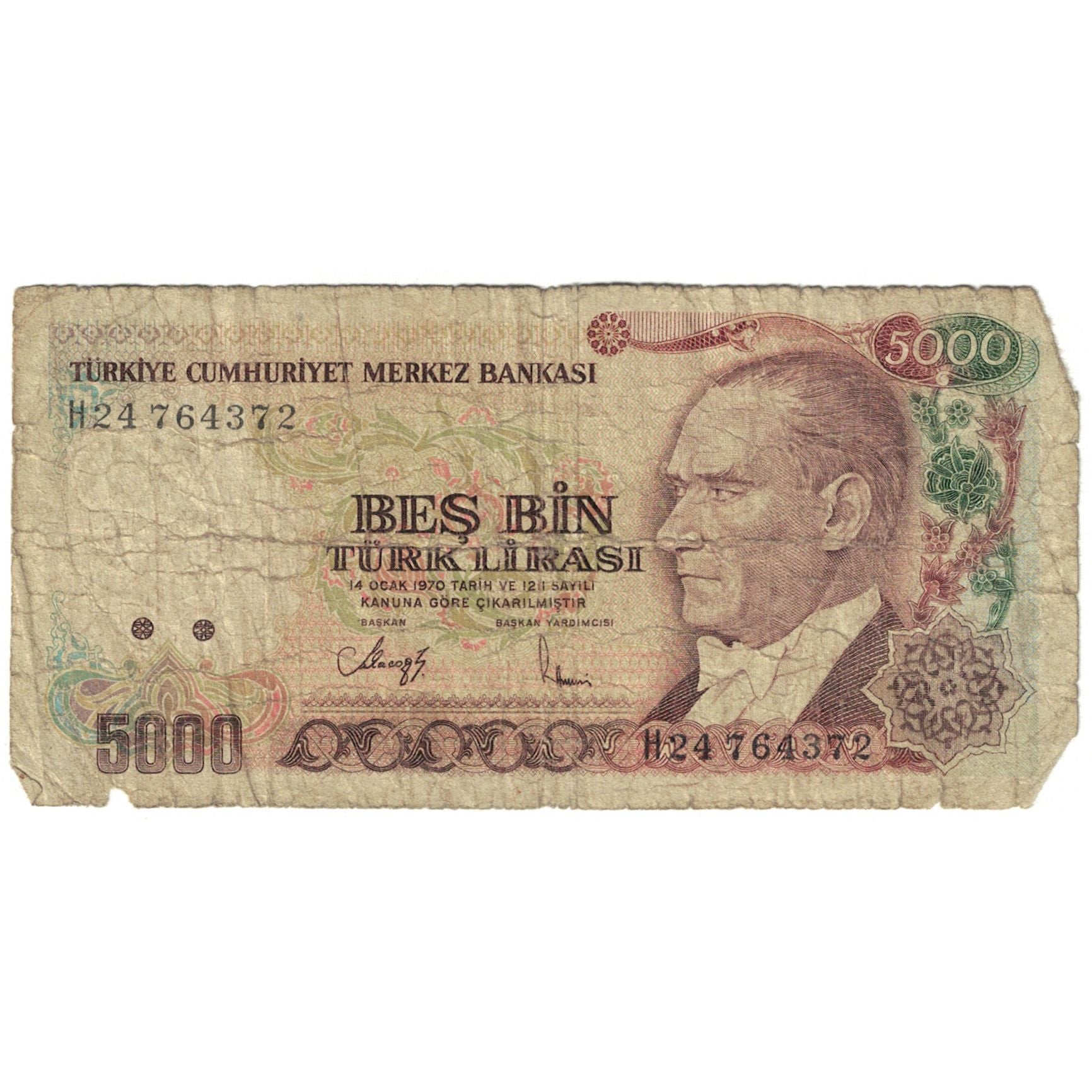 Billete, 5000 Lira, 1990, Turquía, KM:198, MC