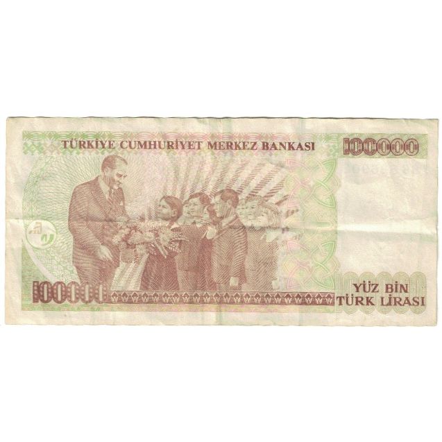 Banknote, Turkey, 100,000 Lira, 1997, KM:206, EF(40-45)