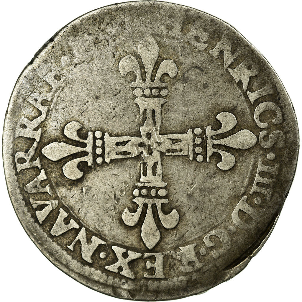 Coin, FRENCH STATES, Béarn, 1/4 Écu de Béarn, 1/4 Ecu, 1589, Pau, VF(30-35)