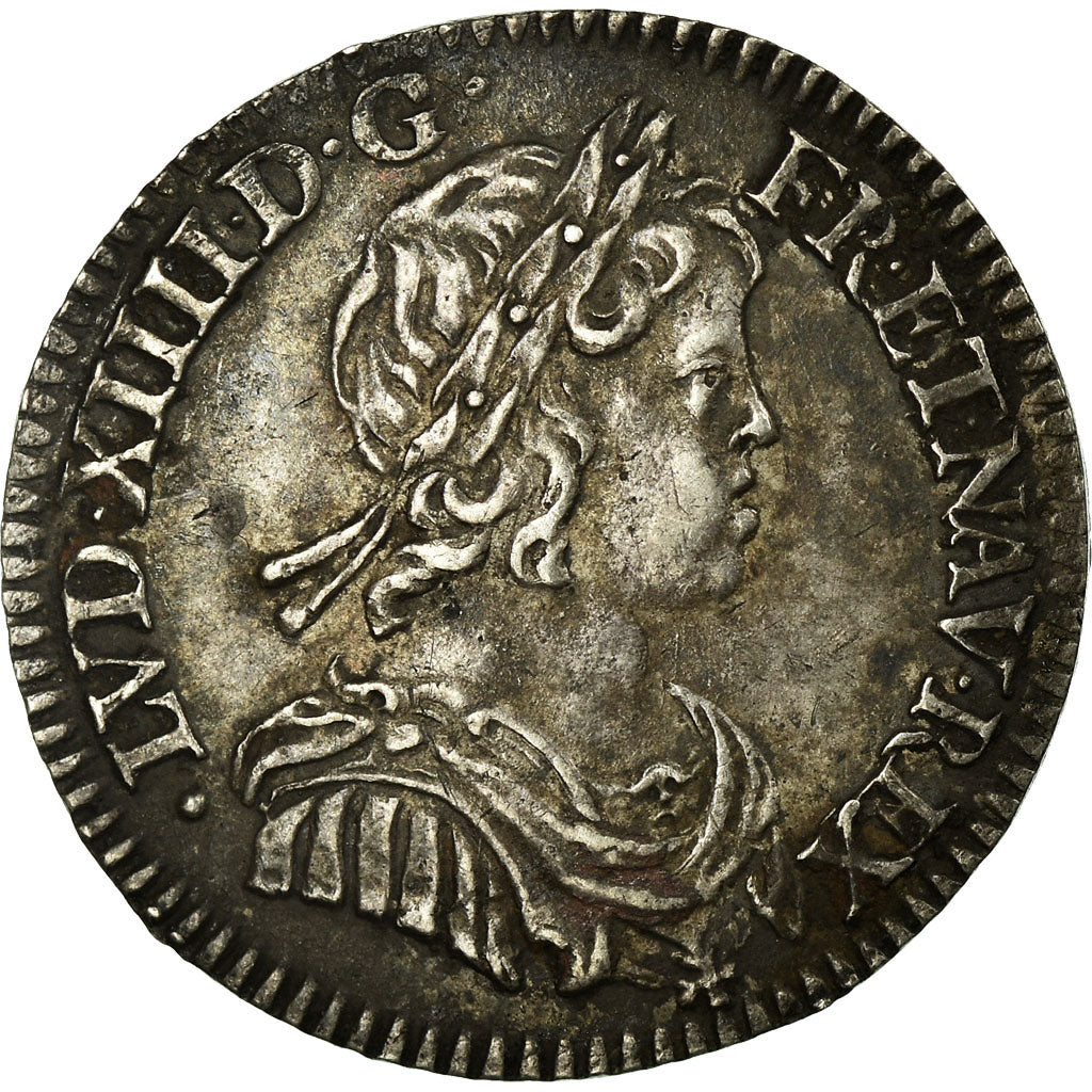 Monnaie, France, Louis XIV, 1/12 Écu à la mèche courte, 1/12 ECU, 10 Sols