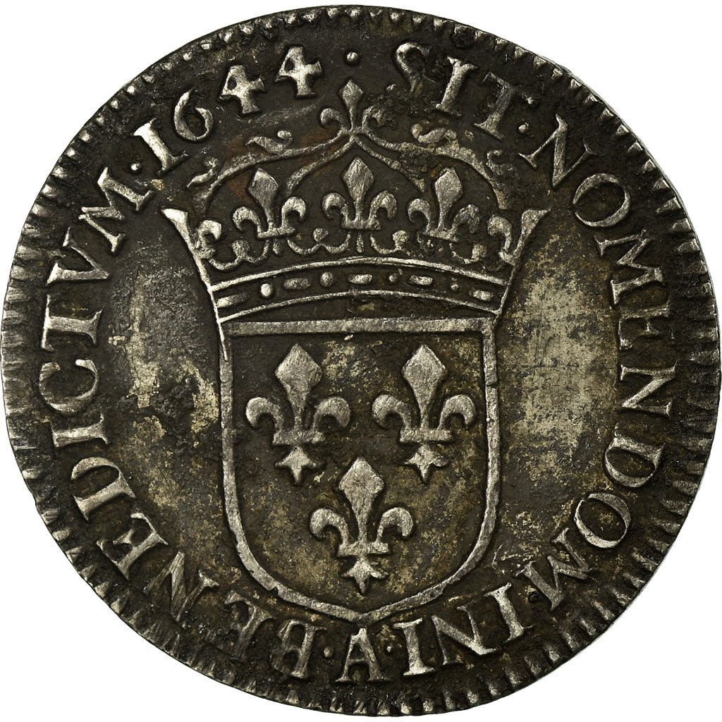 Monnaie, France, Louis XIV, 1/12 Écu à la mèche courte, 1/12 ECU, 10 Sols