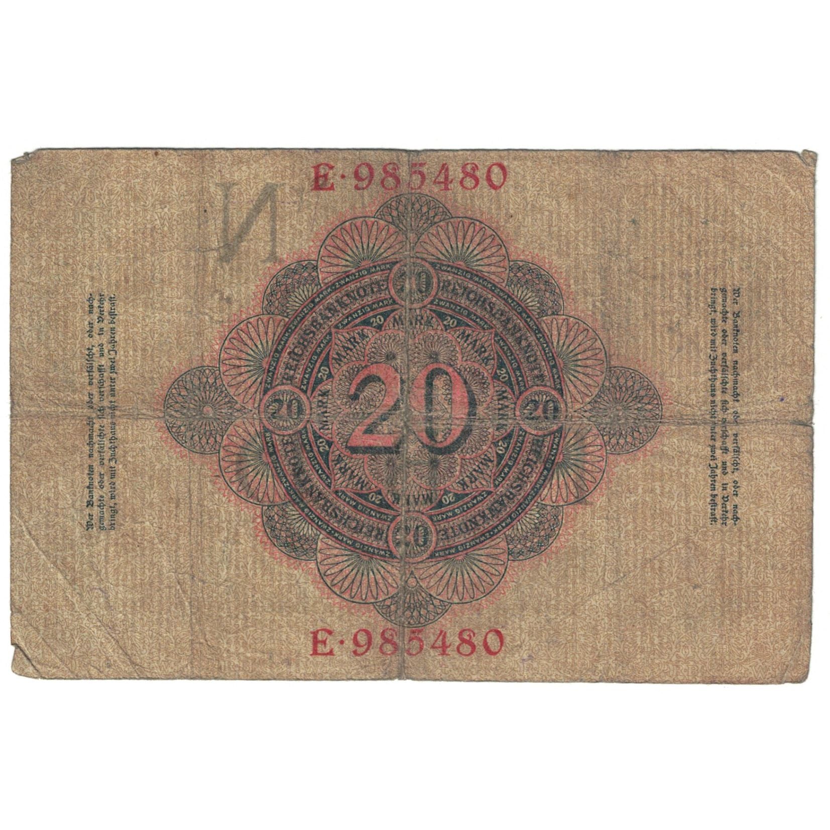 Banconote, Germania, 20 Mark, 1910, 1910-04-21, KM:40b, MB