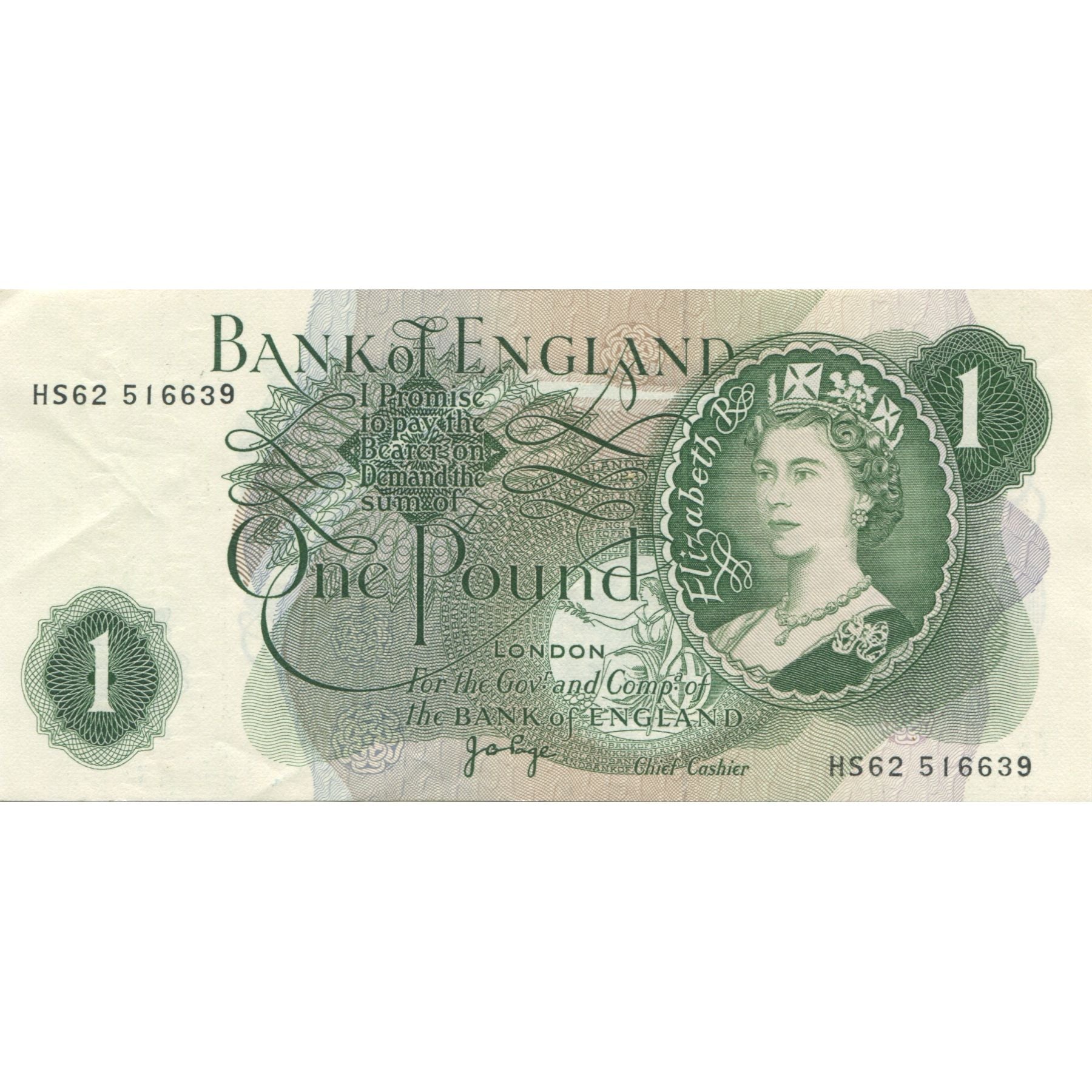 Billet, Grande-Bretagne, 1 Pound, KM:374g, SPL