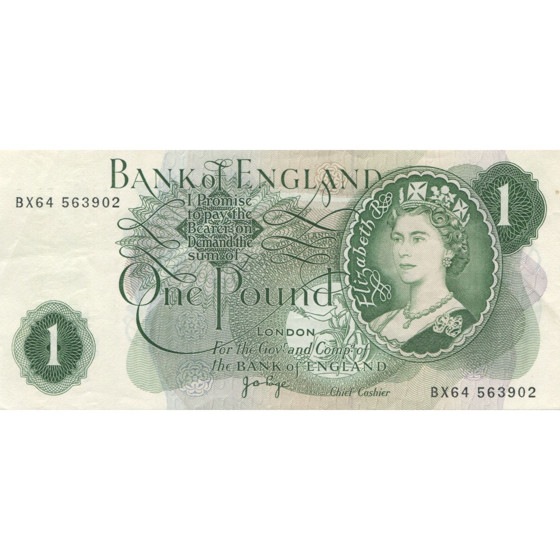 Billete, 1 Pound, Gran Bretaña, KM:374g, UNC