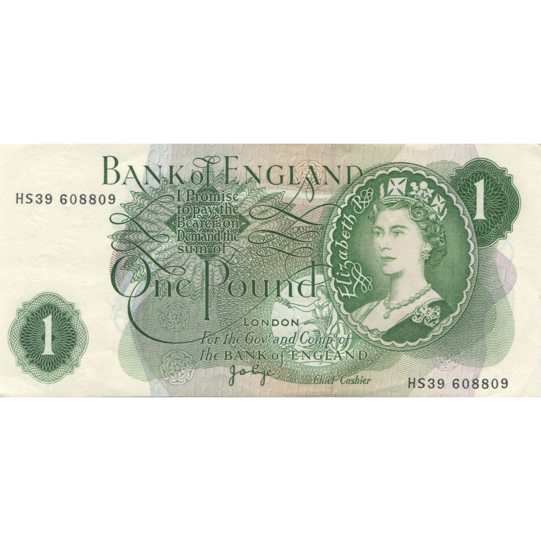 Banknote, Great Britain, 1 Pound, KM:374g, UNC(65-70)