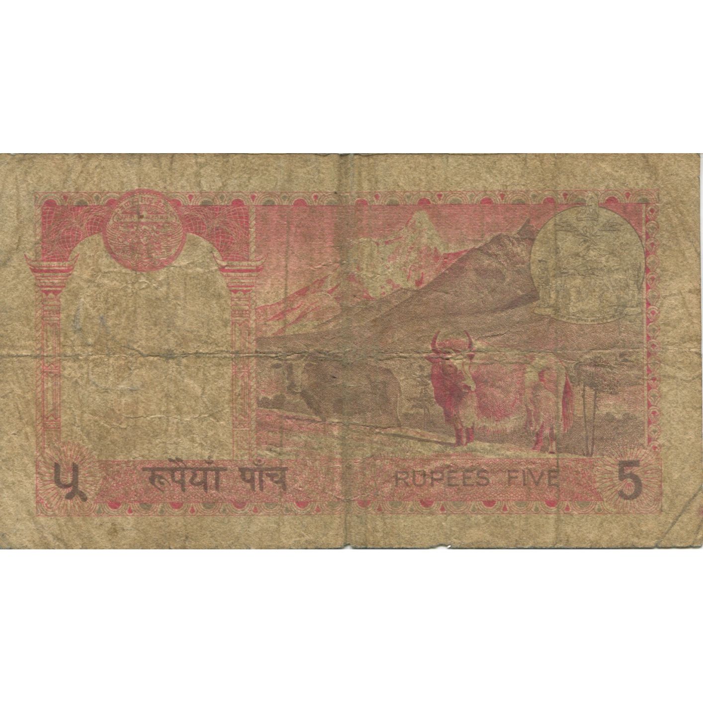 Billet, Népal, 5 Rupees, Undated (1974), KM:23a, AB