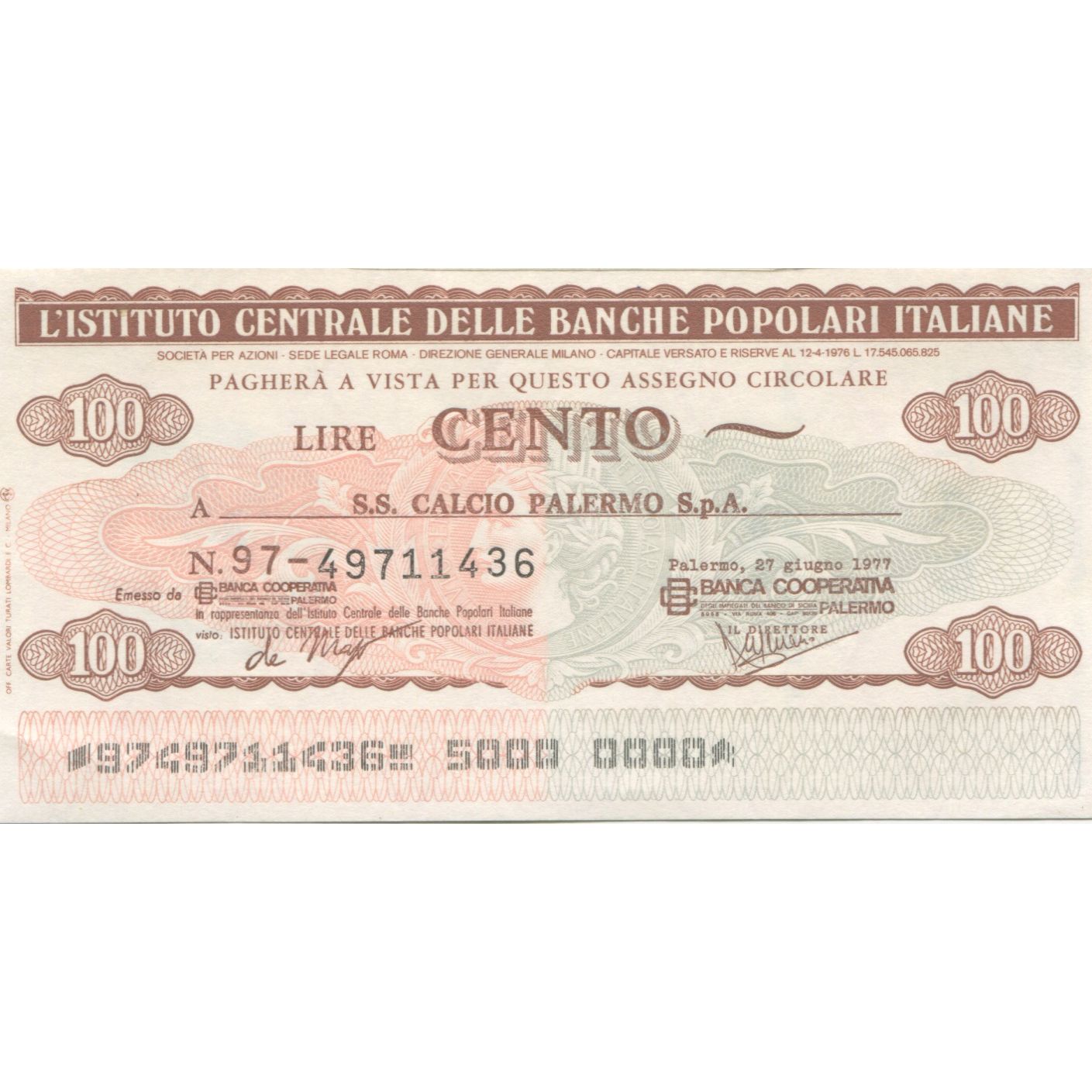 Billete, 100 Lire, 1977, Italia, 1977-05-20, Bologna, UNC