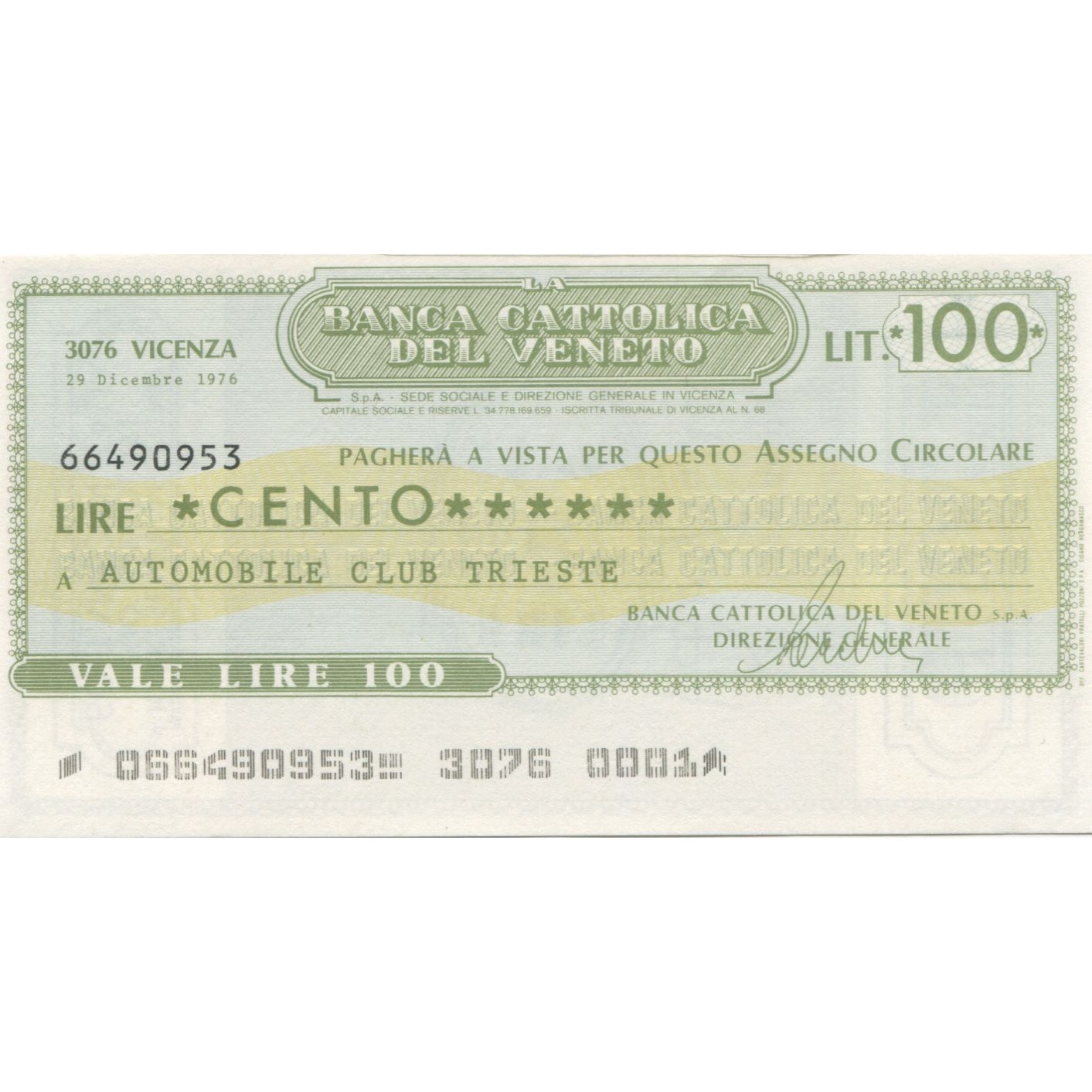 Banknote, Italy, 100 Lire, 1976, 1976-09-20, Verona, UNC(65-70)