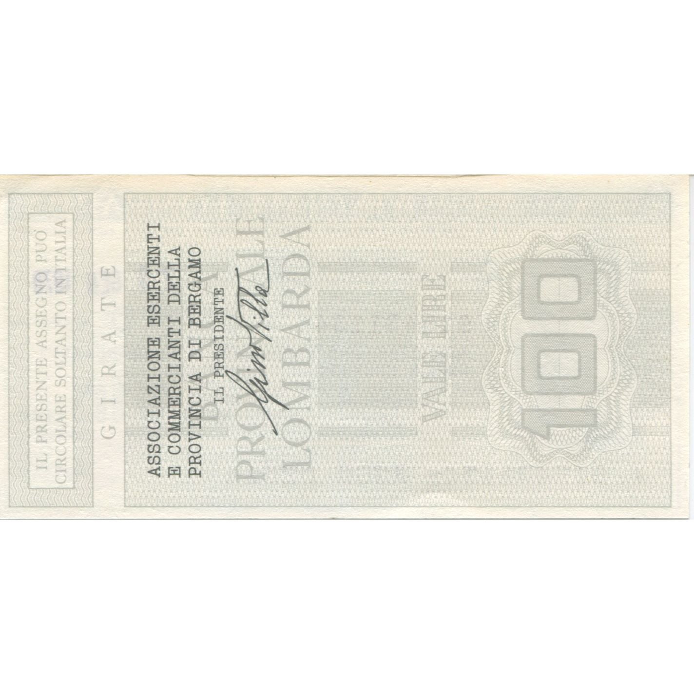 Billet, Italie, 100 Lire, 1976, 1976-09-23, Banca Provinciale Lombarda, NEUF