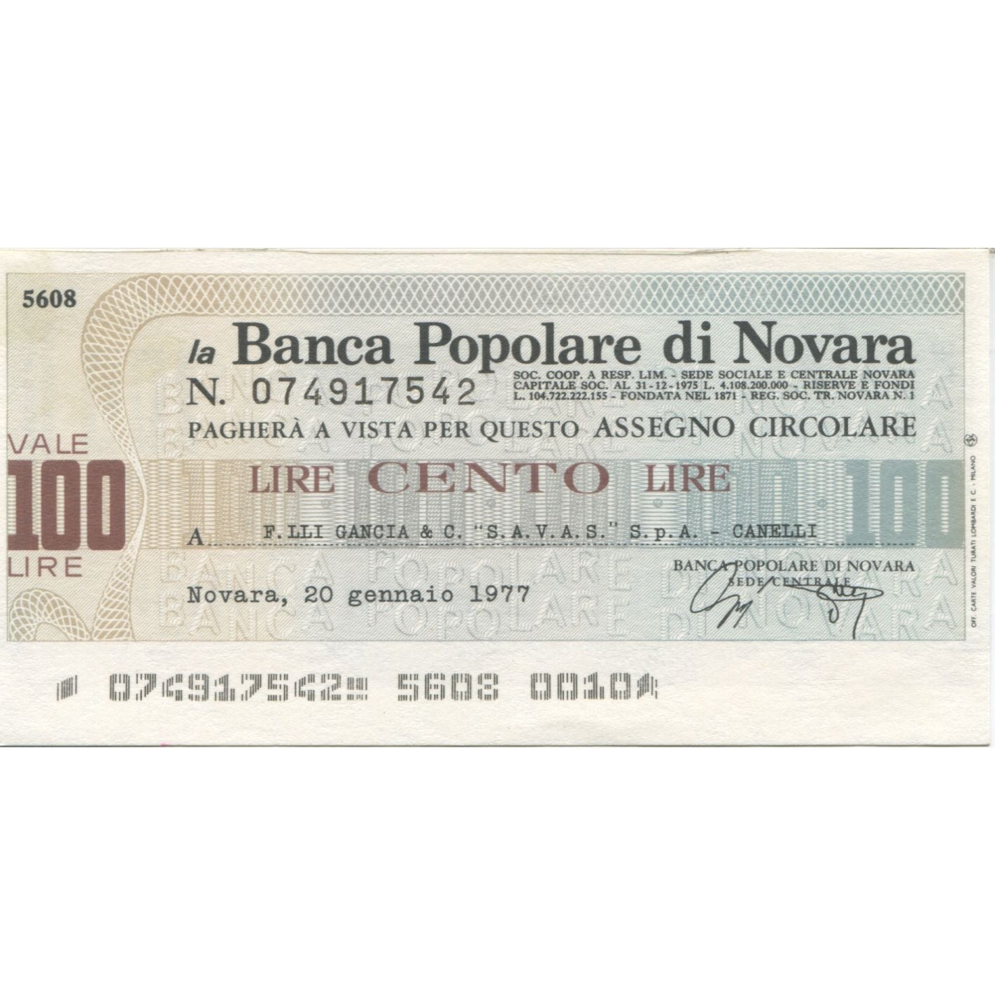 Billete, 100 Lire, 1977, Italia, 1977-05-20, Novara, UNC