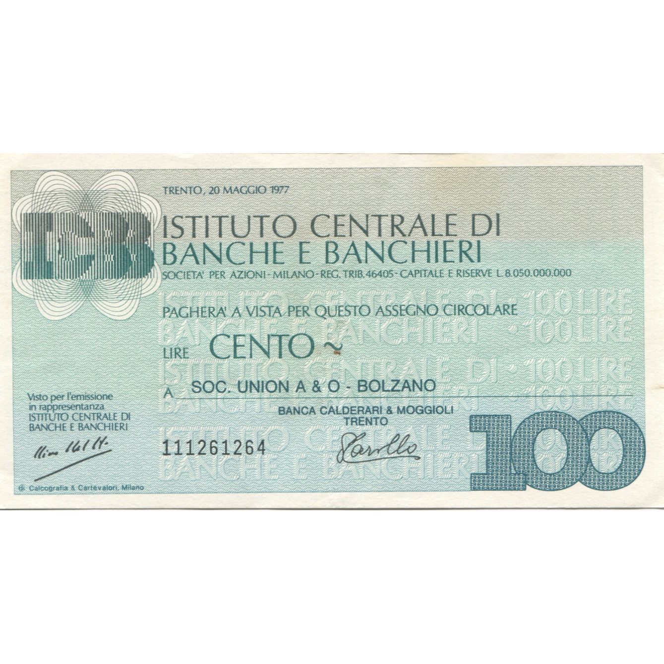 Billete, 100 Lire, Italia, SC