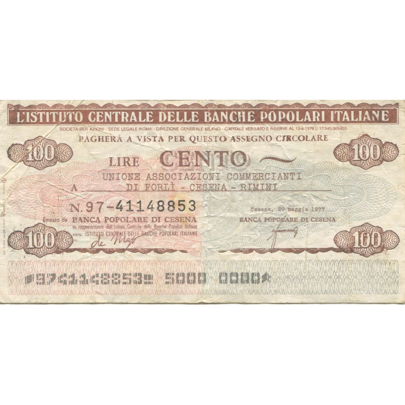 Billete, 100 Lire, 1977, Italia, 1977-07-06, Istituto Centrale delle Banche