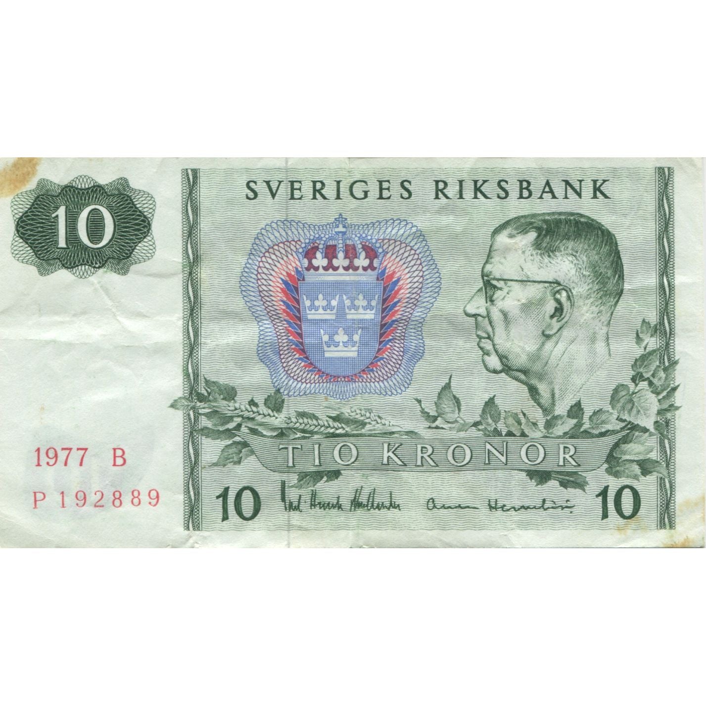 Billet, Suède, 10 Kronor, 1972, KM:52c, TTB