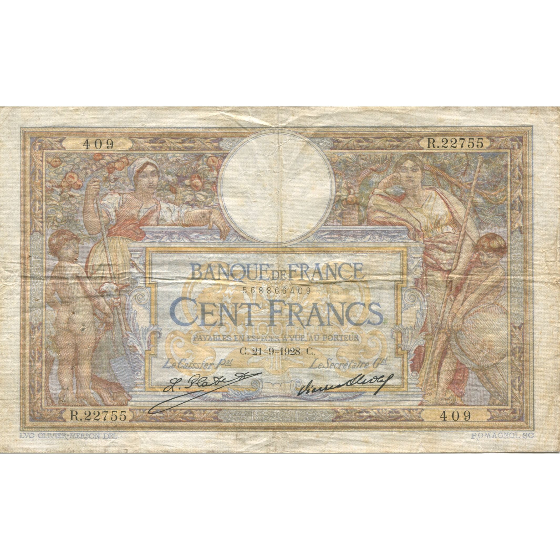 Francia, 100 Francs, R.22755, MB, Fayette:24.07, KM:78c