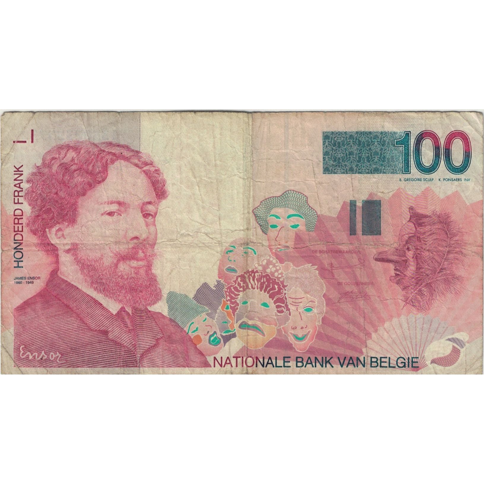 Billet, Belgique, 100 Francs, KM:147, B