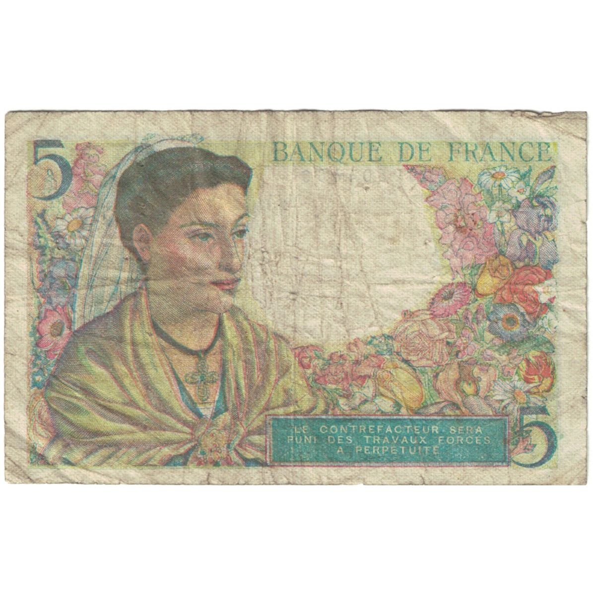 Francia, 5 Francs, 1943, F 117 04469, B, Fayette:5.6, KM:98a