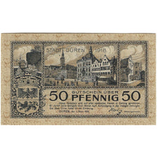 Banknote, Germany, Duren Stadt, 50 Pfennig, personnage, 1918, 1918-03-01
