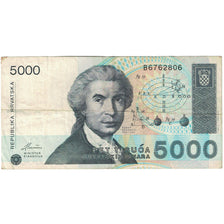 Banknote, Croatia, 5000 Dinara, 1992, 1992-01-15, KM:24a, VF(30-35)