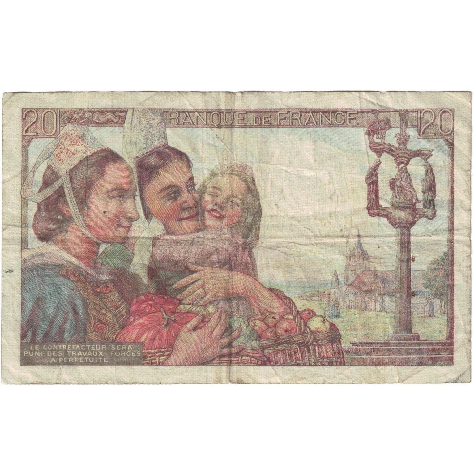 Francia, 20 Francs, Pêcheur, 1942, R.40, RC, Fayette:13.13, KM:100c