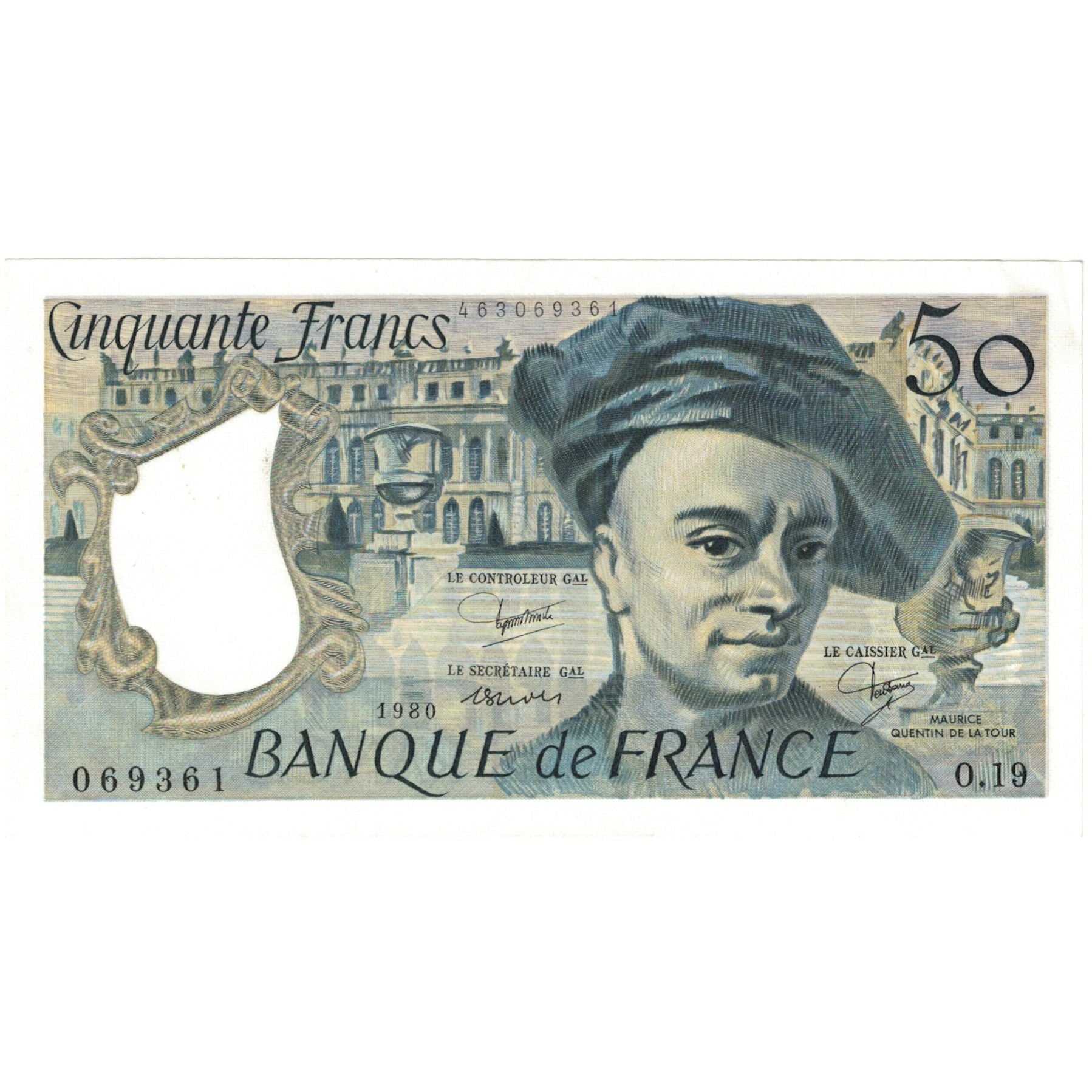 France, 50 Francs, Quentin de La Tour, 1980, O.19, UNC(65-70), Fayette:F67.17