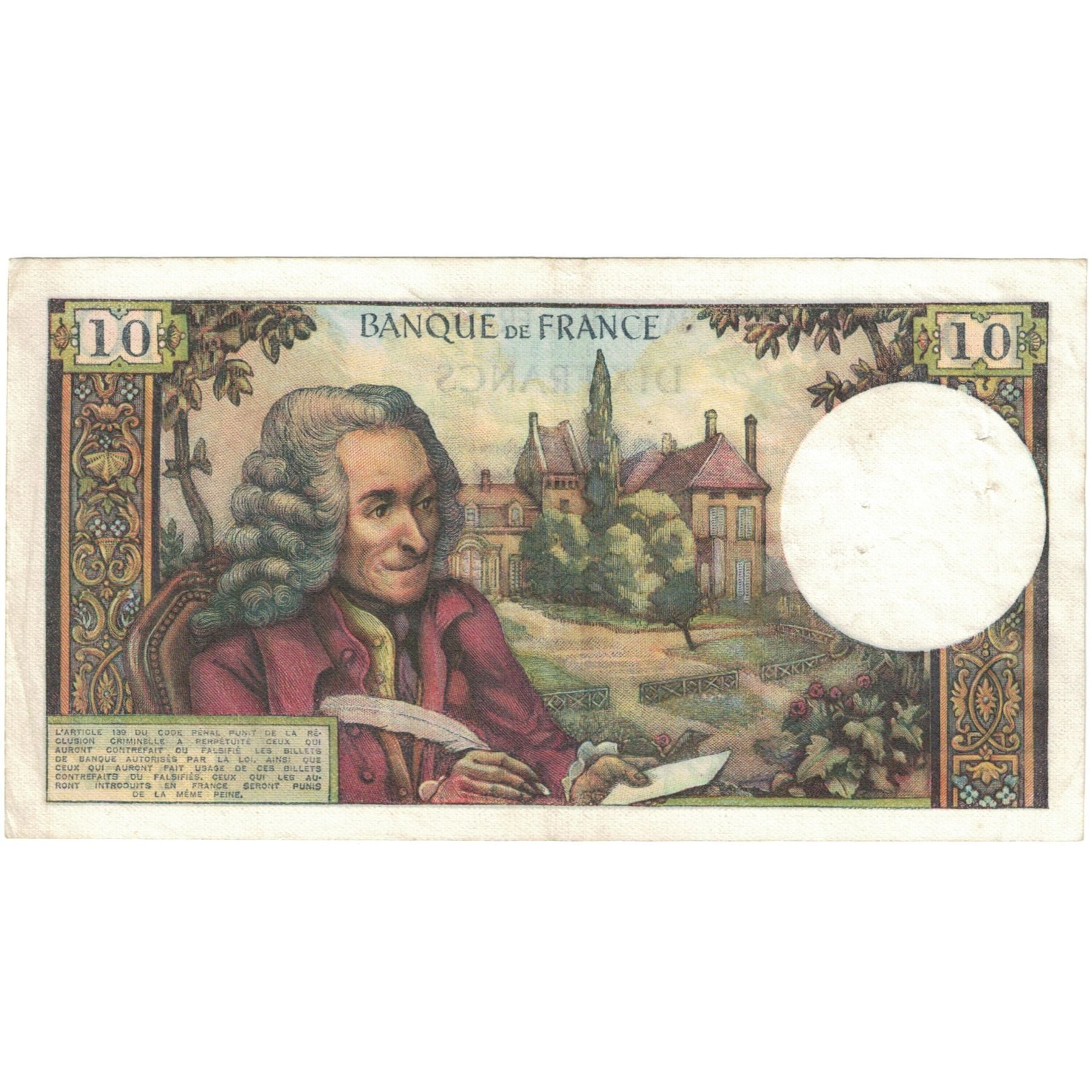 Frankrijk, 10 Francs, Voltaire, 1970, C.554 57632, TTB+, Fayette:62.55, KM:147d