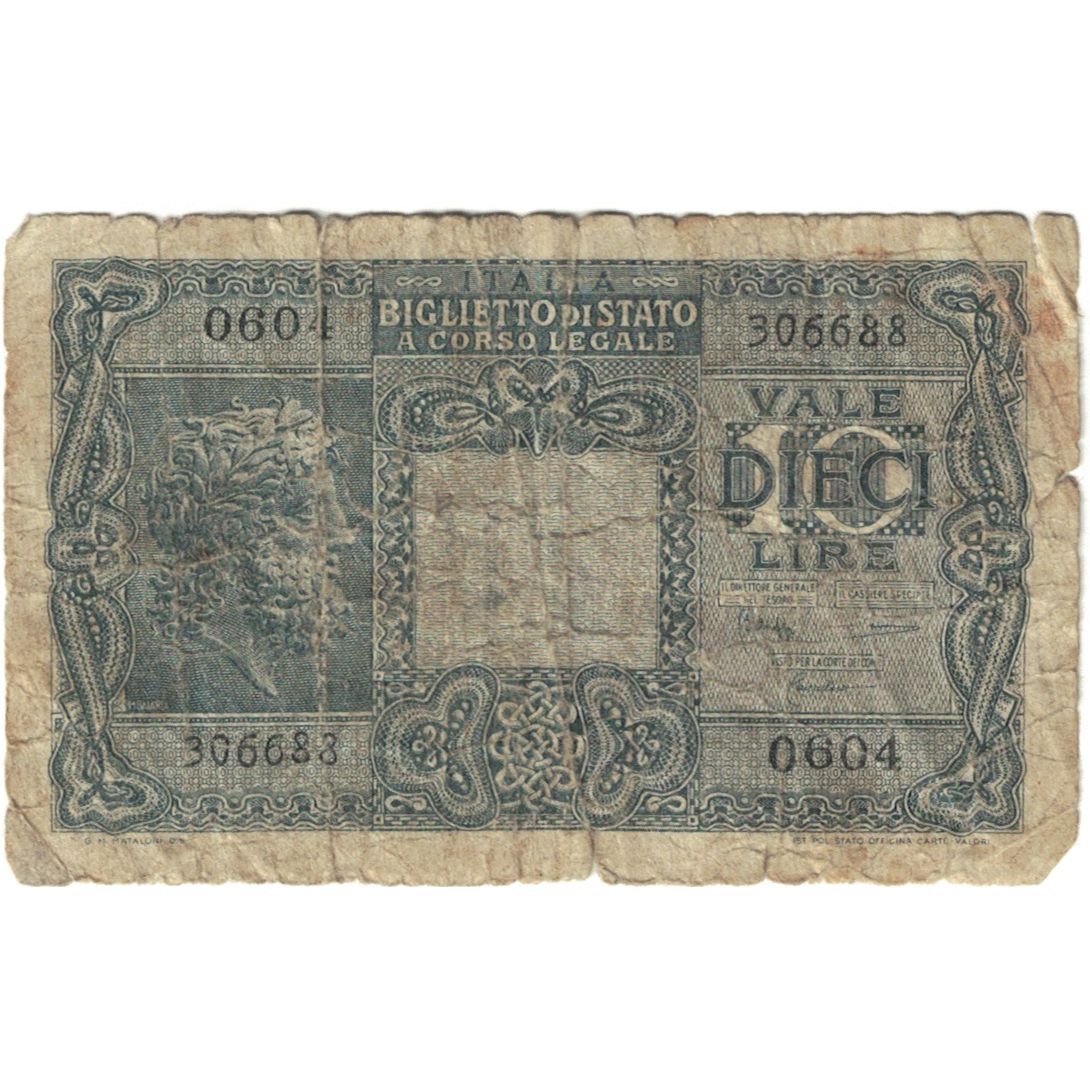 Billet, Italie, 10 Lire, KM:32a, B