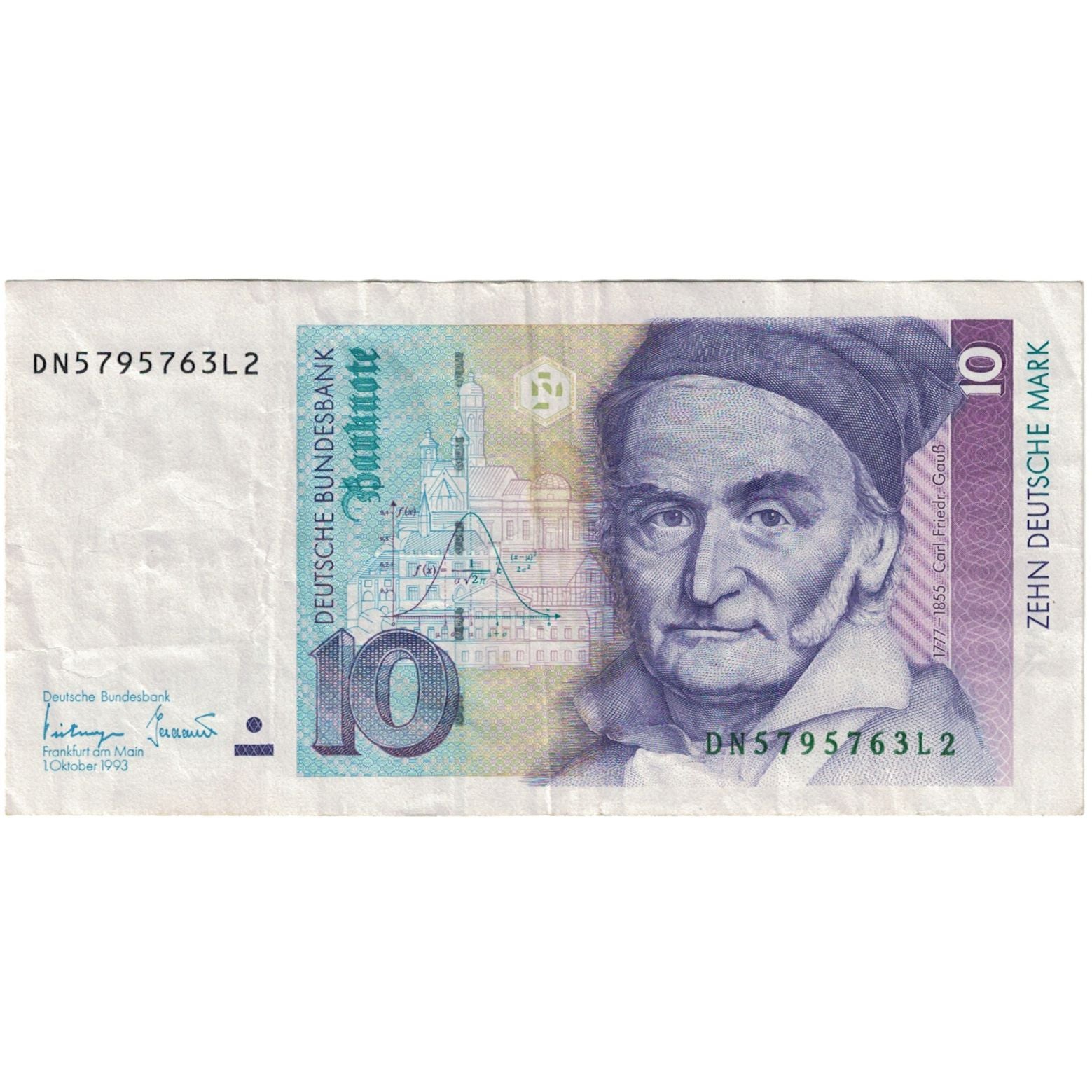 Billet, République fédérale allemande, 10 Deutsche Mark, 1989, 1989-01-02