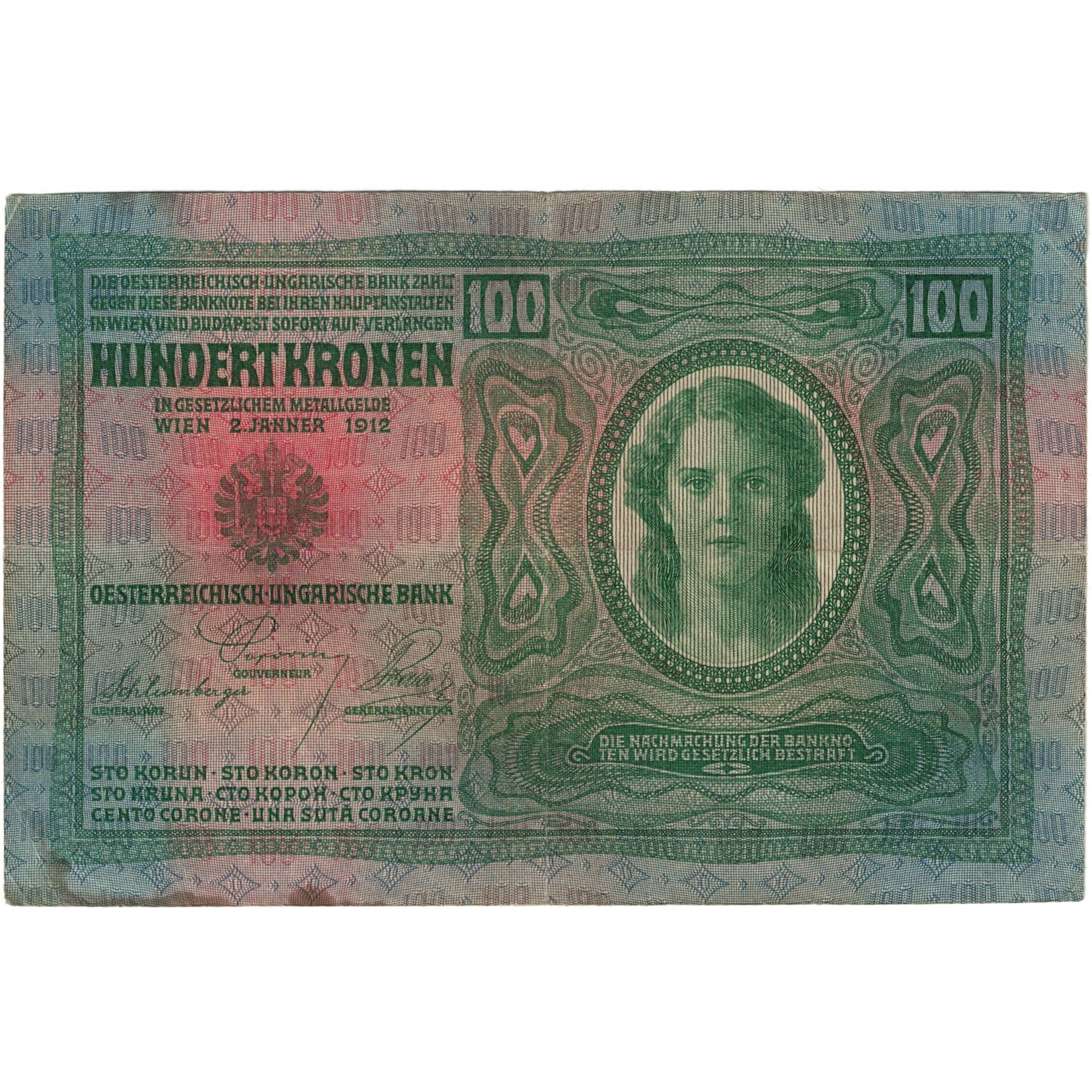 Banconote, Austria, 100 Kronen, 1912, KM:12, B