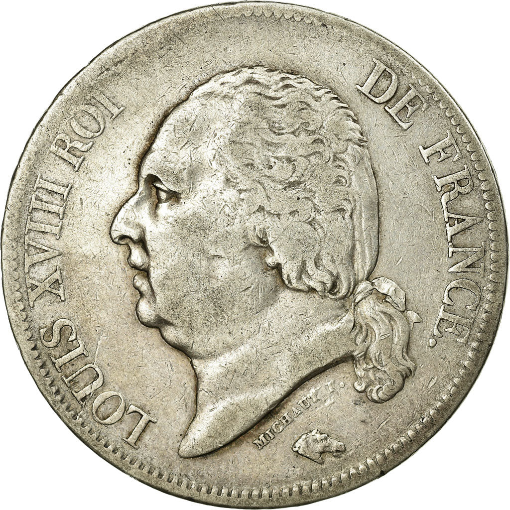 Coin, France, Louis XVIII, 5 Francs, 1817, Bayonne, VF(20-25), Silver, KM:711.8