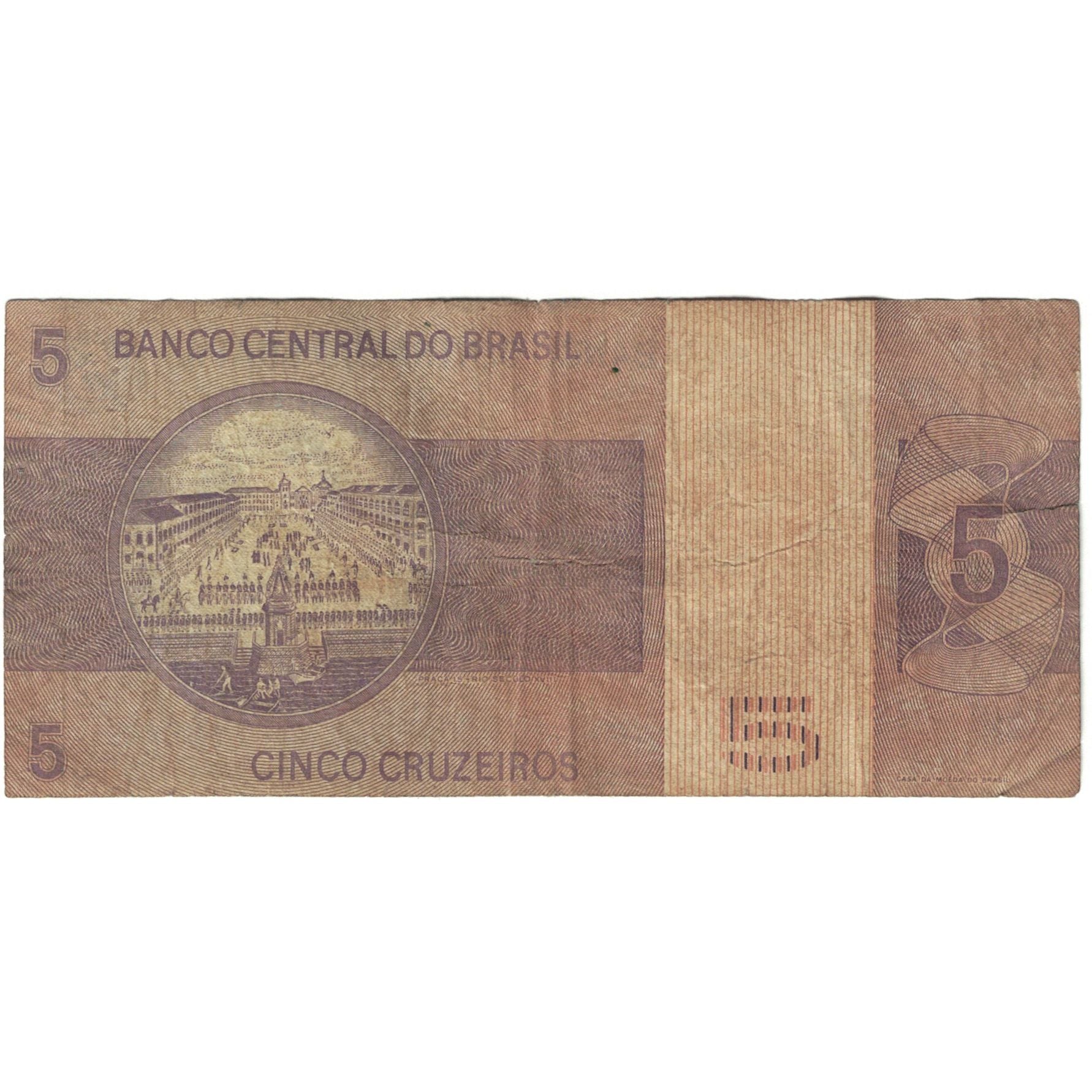 Nota, Brasil, 5 Cruzeiros, KM:192c, VF(20-25)