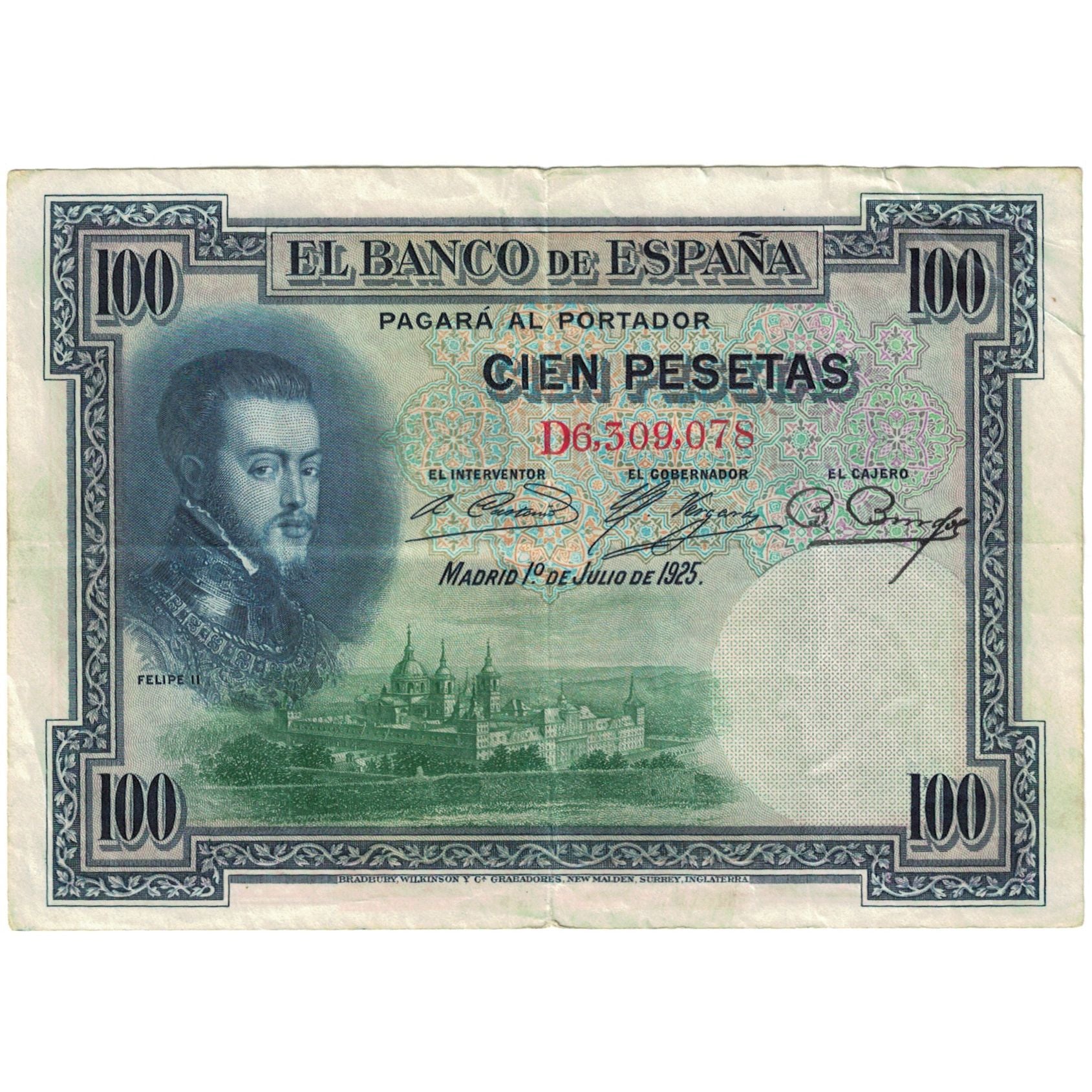 Banconote, Spagna, 100 Pesetas, 1925, 1925-07-01, KM:69a, BB