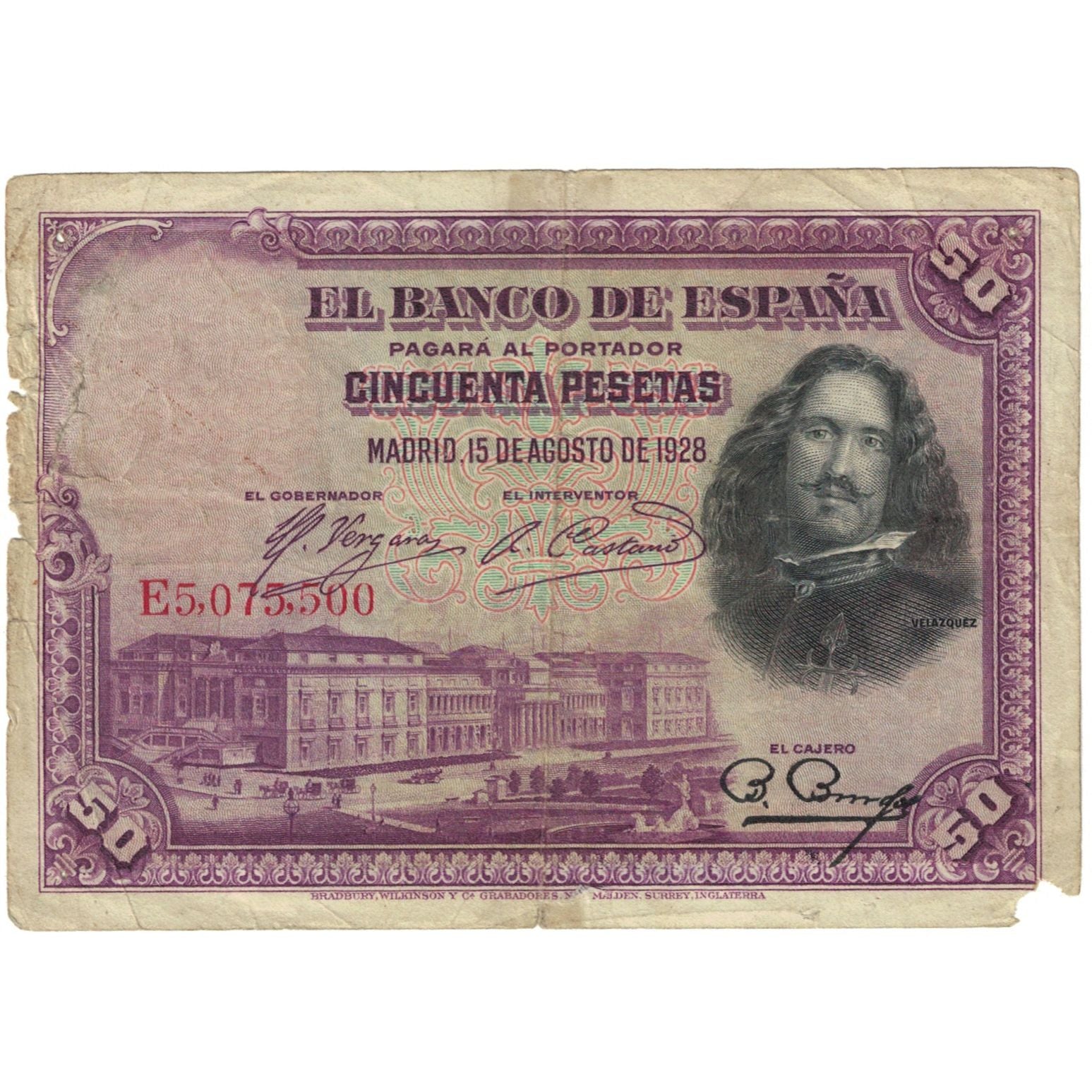 Billete, 50 Pesetas, 1928, España, 1928-08-15, KM:75a, RC